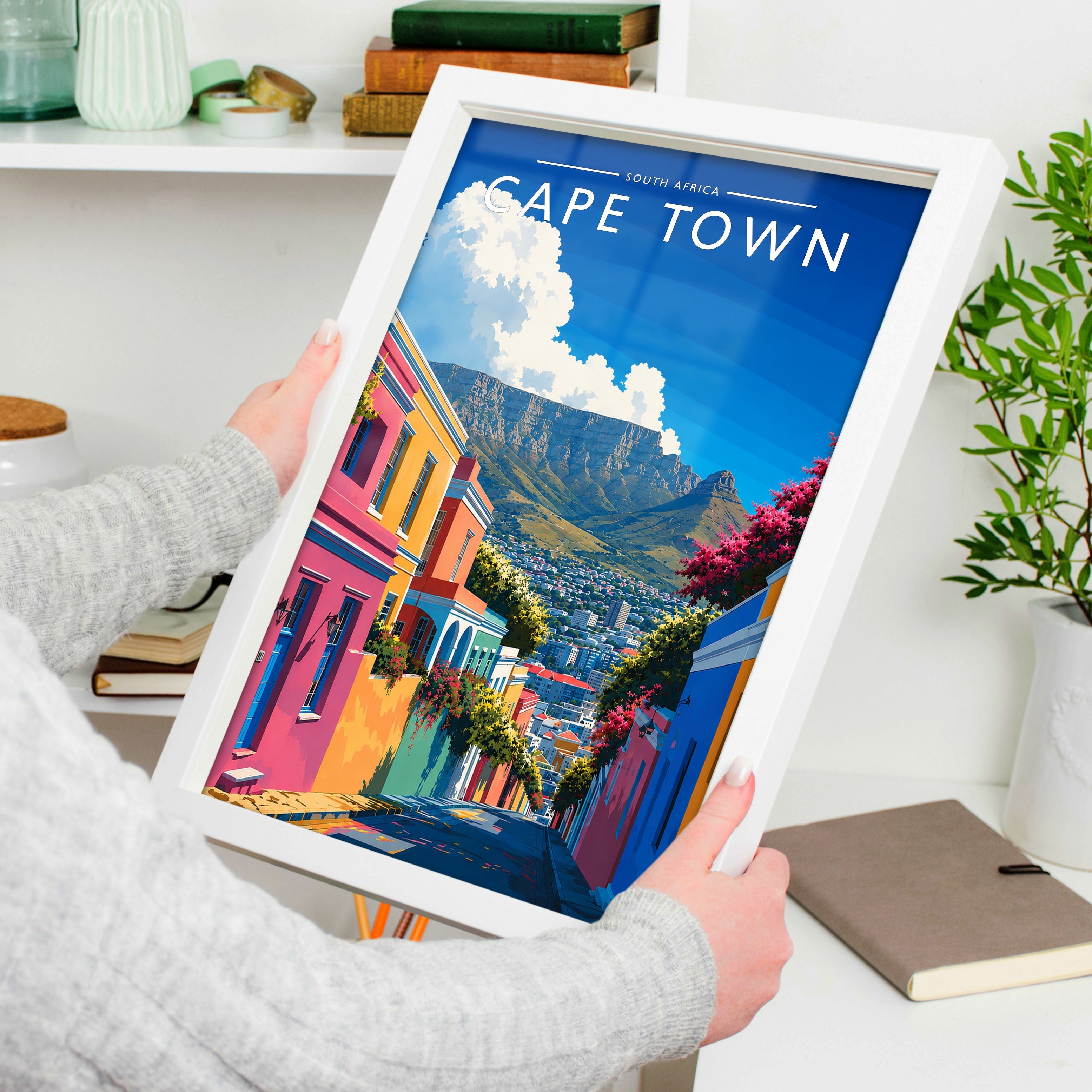 Cape Town #2 Travel Poster held in a white frame
