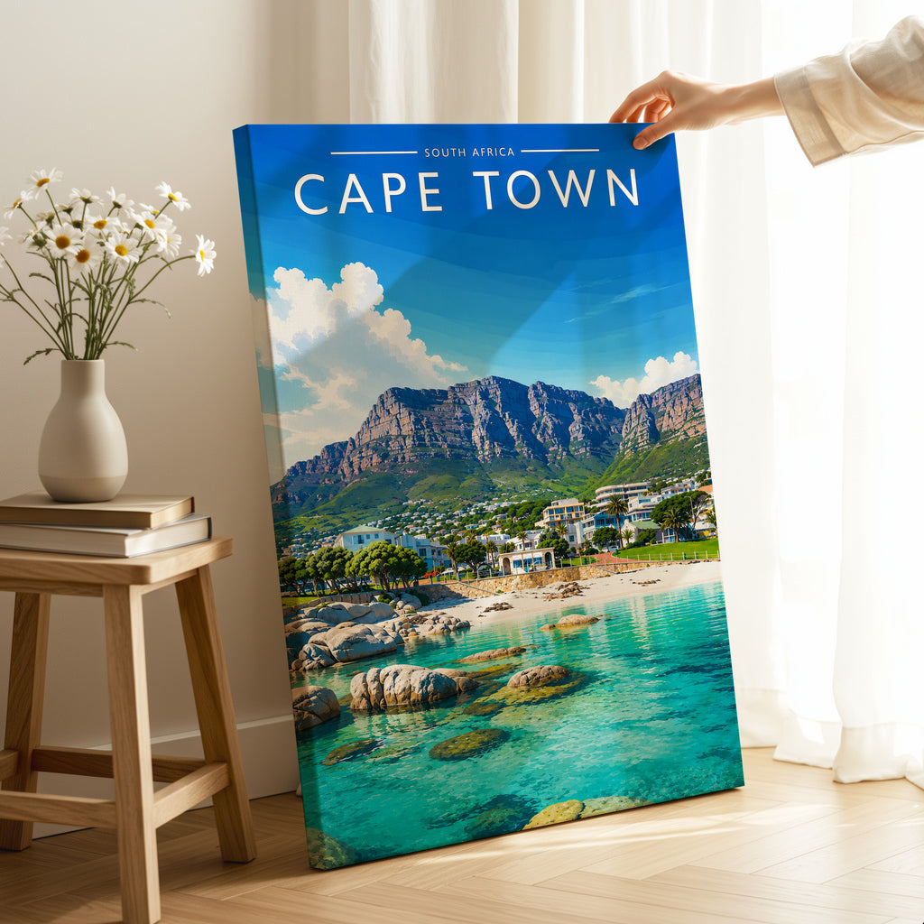 Cape Town #3 Travel Poster as a gallery-wrapped canvas