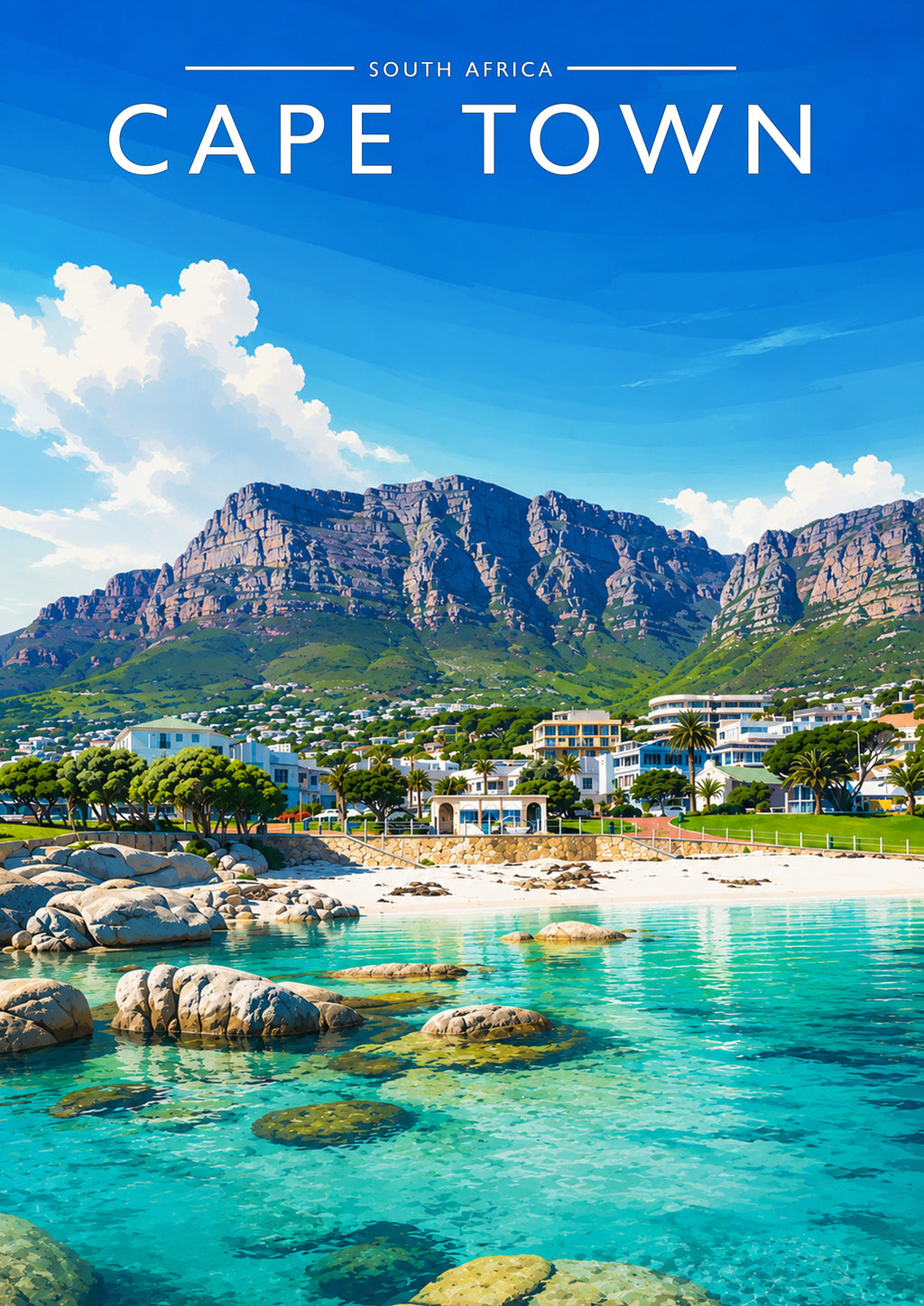 Cape Town #3 Travel Poster - A4 travel poster print