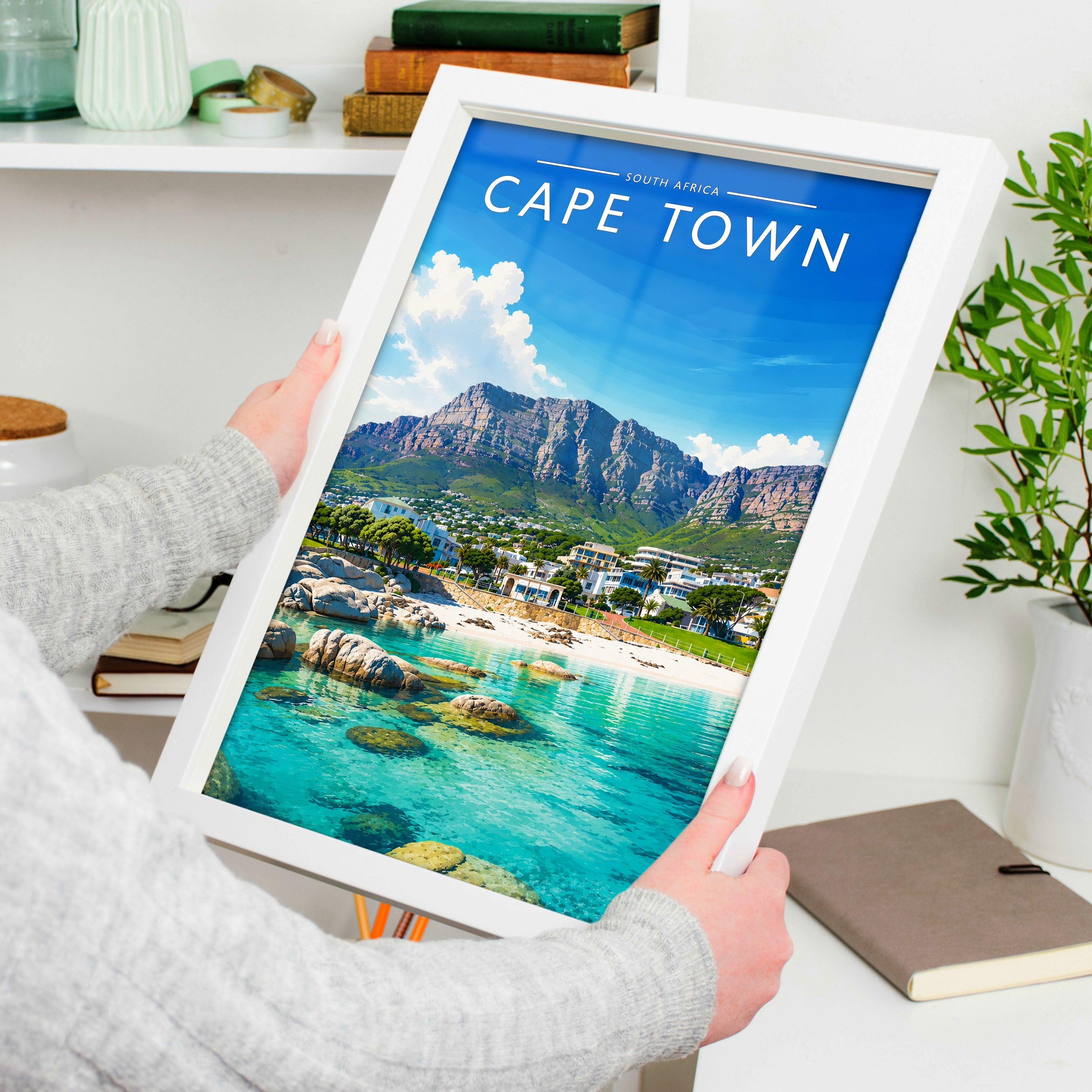Cape Town #3 Travel Poster held in a white frame