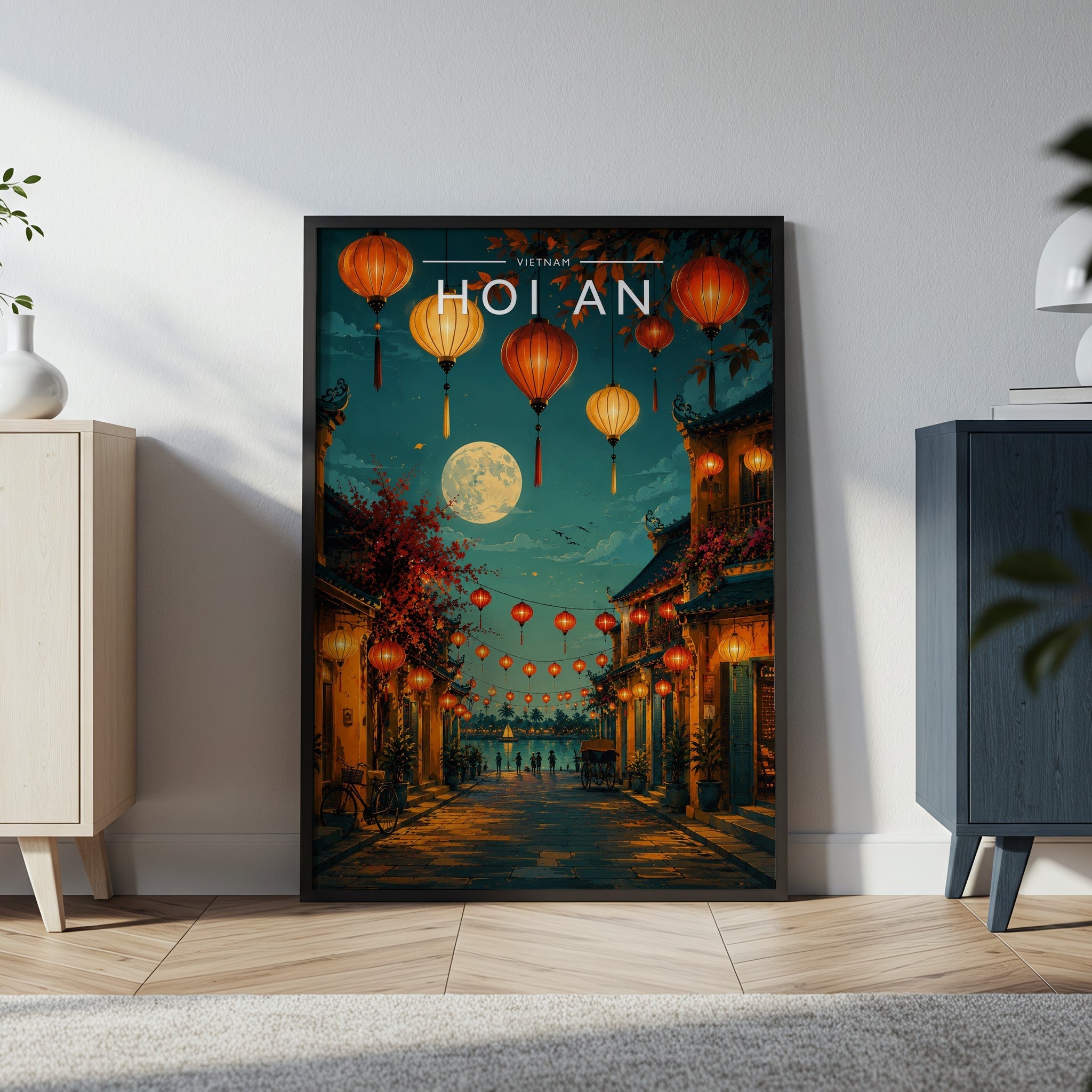 Hoi An #2 Travel Poster in a black frame