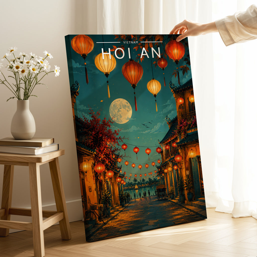 Hoi An #2 Travel Poster as a gallery-wrapped canvas