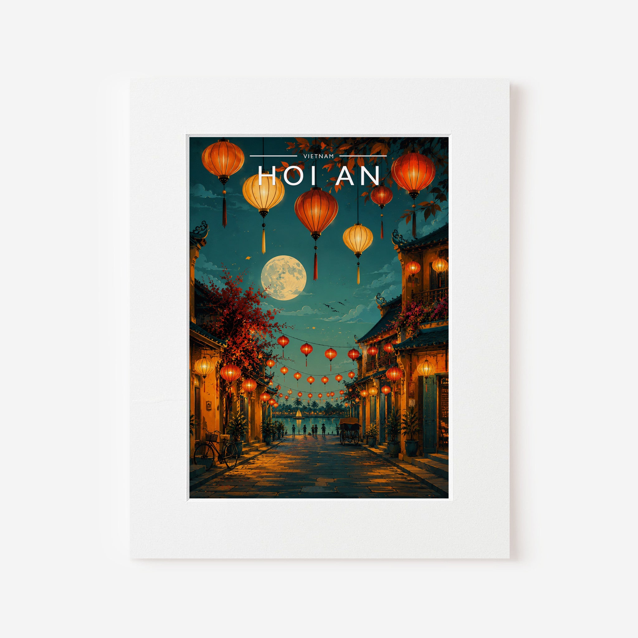 Hoi An #2 Travel Poster in a white mount