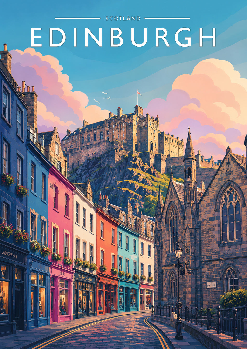 Edinburgh #3 Travel Poster - A4 travel poster print