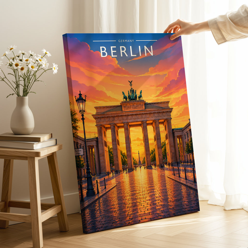 Berlin Travel Poster as a gallery-wrapped canvas