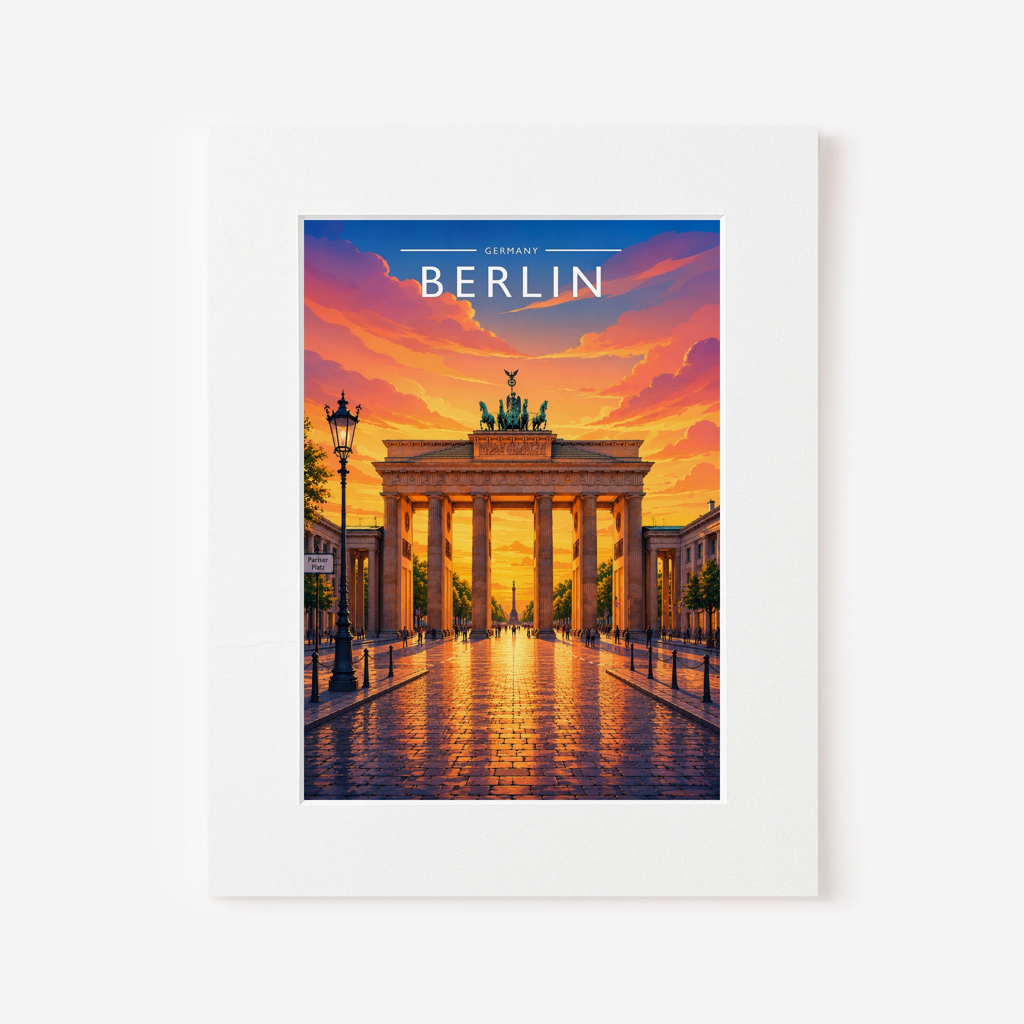 Berlin Travel Poster in a white mount
