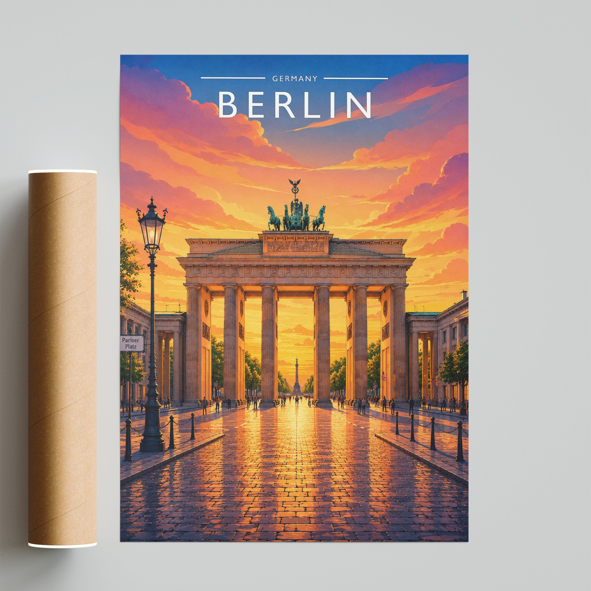 Berlin Travel Poster - fine art print with shipping tube