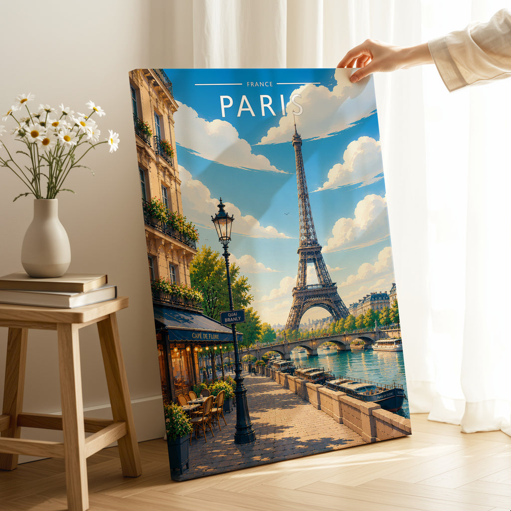 Paris #3 Travel Poster as a gallery-wrapped canvas