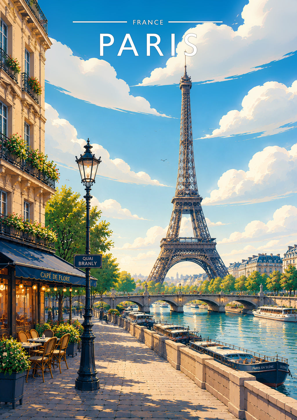 Paris #3 Travel Poster - A4 travel poster print