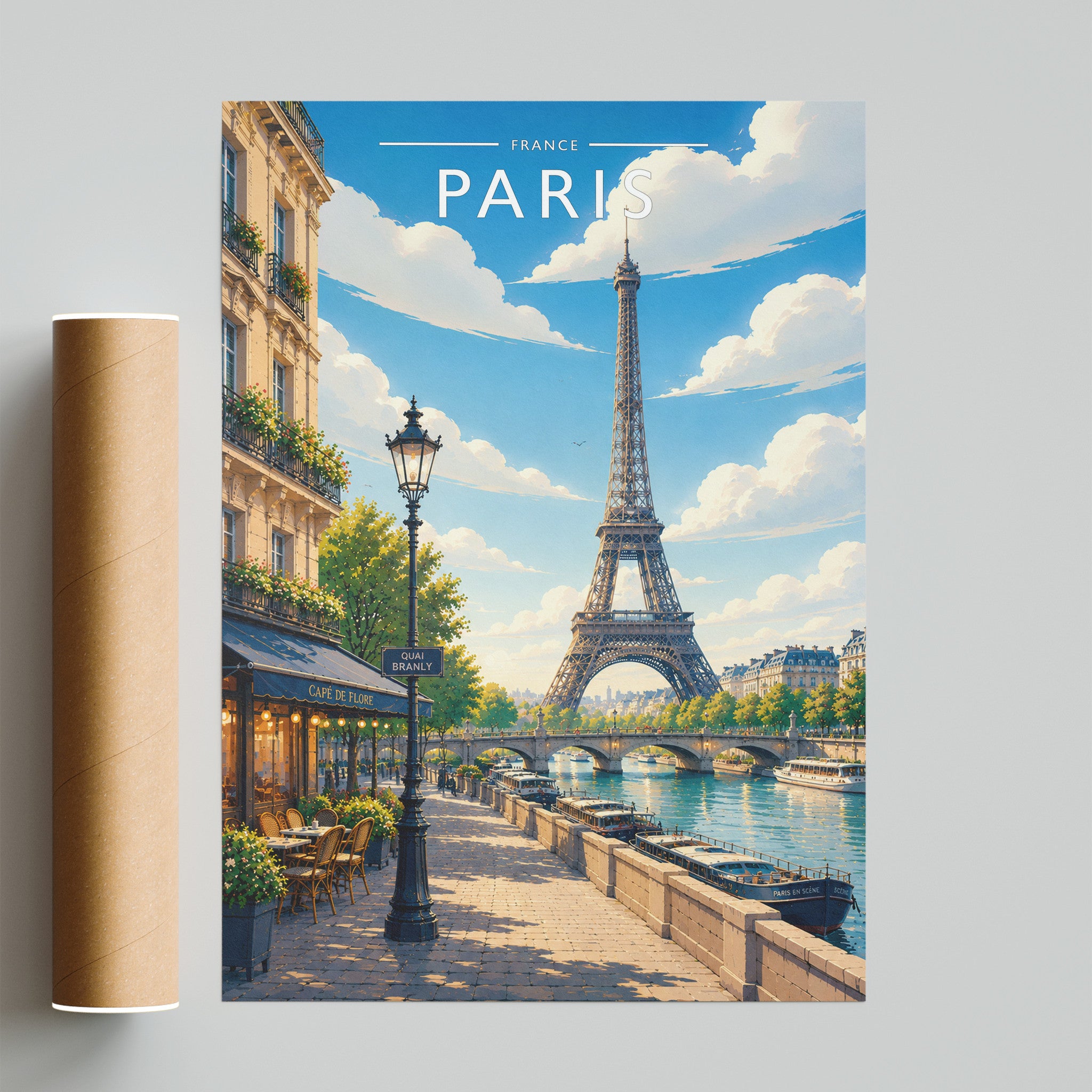 Paris #3 Travel Poster - fine art print with shipping tube