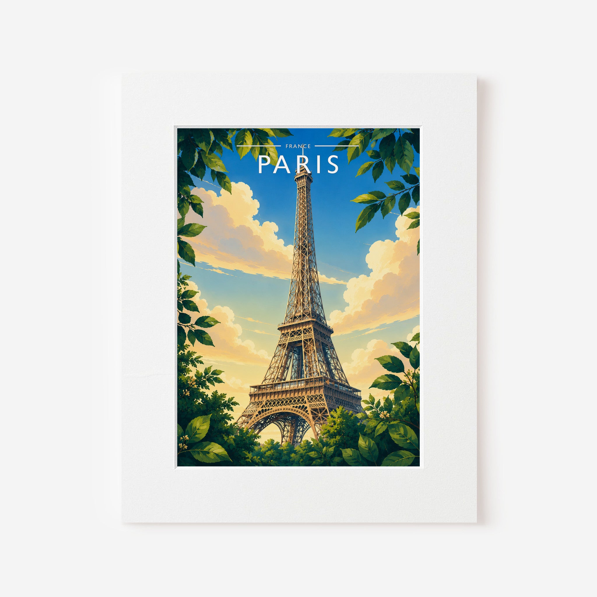 Paris #4 Travel Poster in a white mount