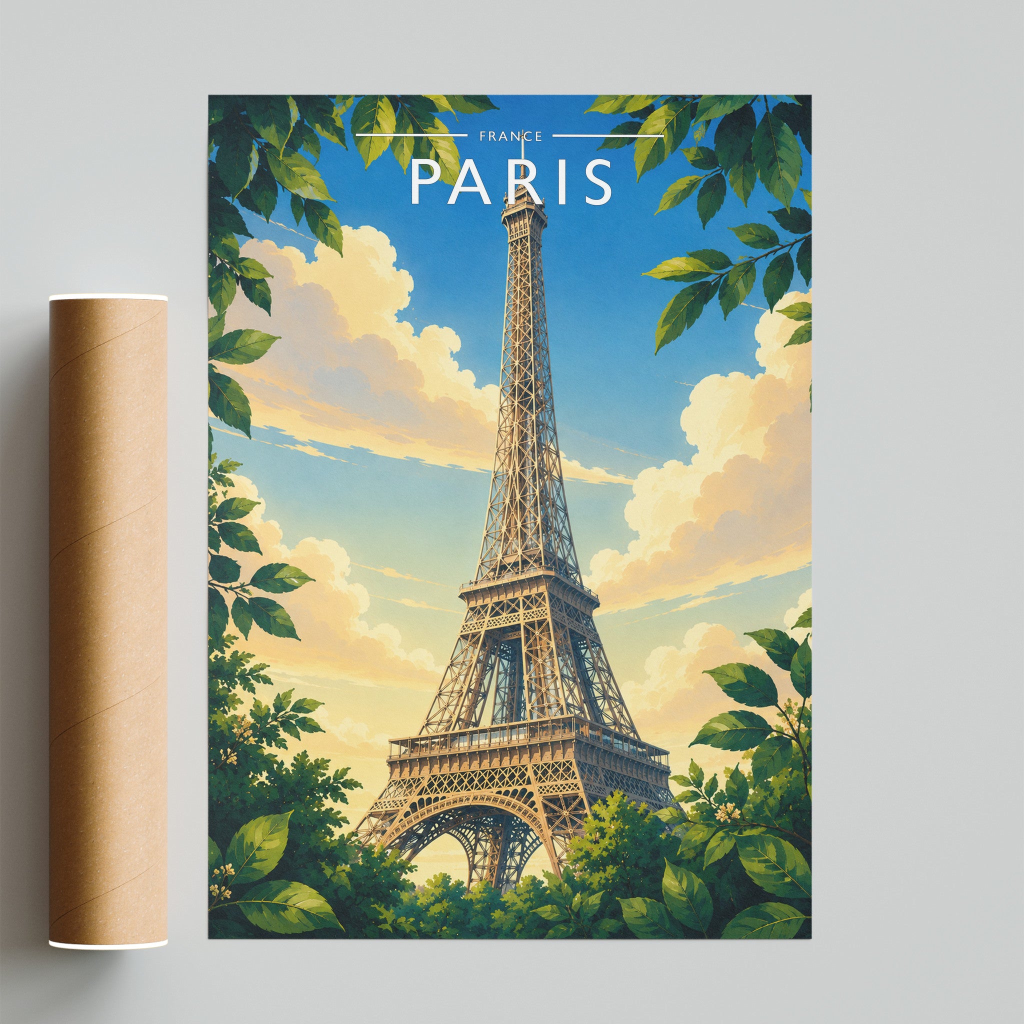 Paris #4 Travel Poster - fine art print with shipping tube