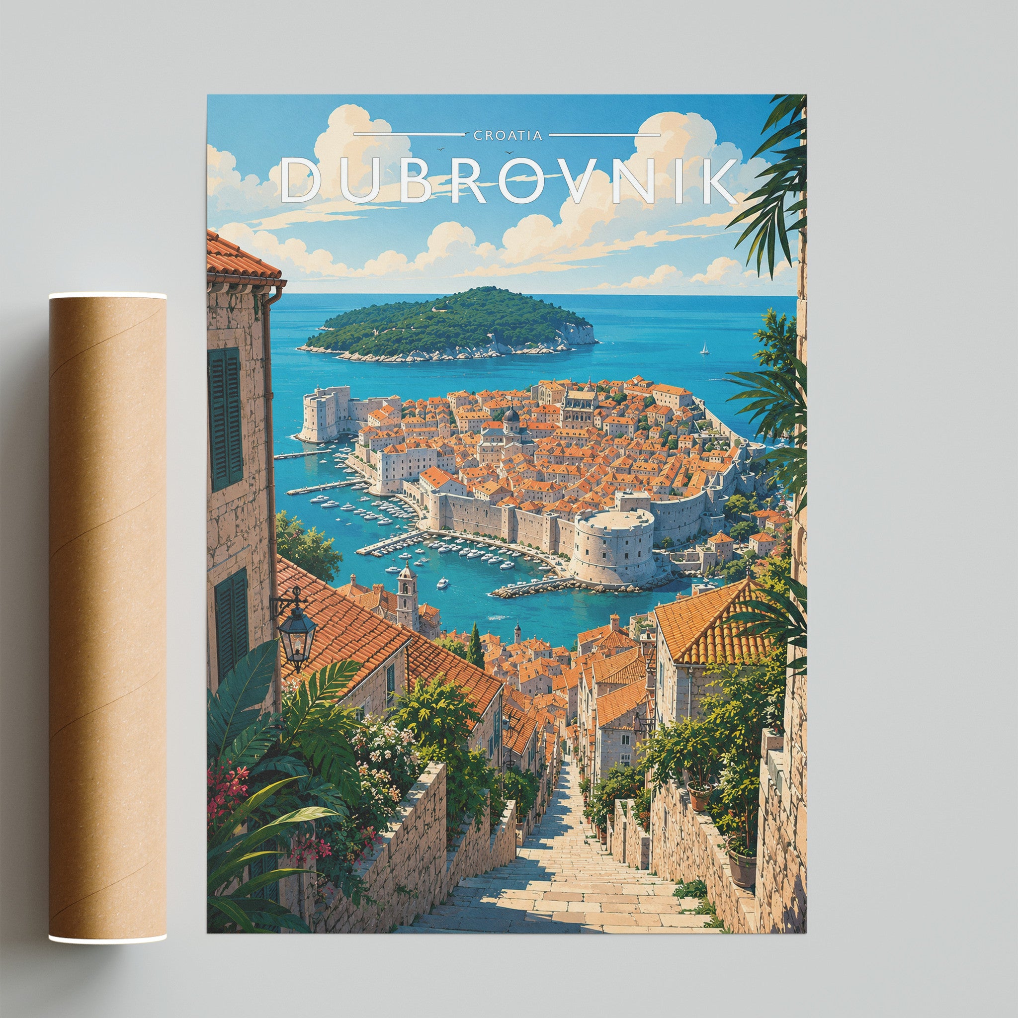 Dubrovnik #2 Travel Poster - fine art print with shipping tube