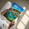 Mousehole Travel Poster - A4 print held in hand