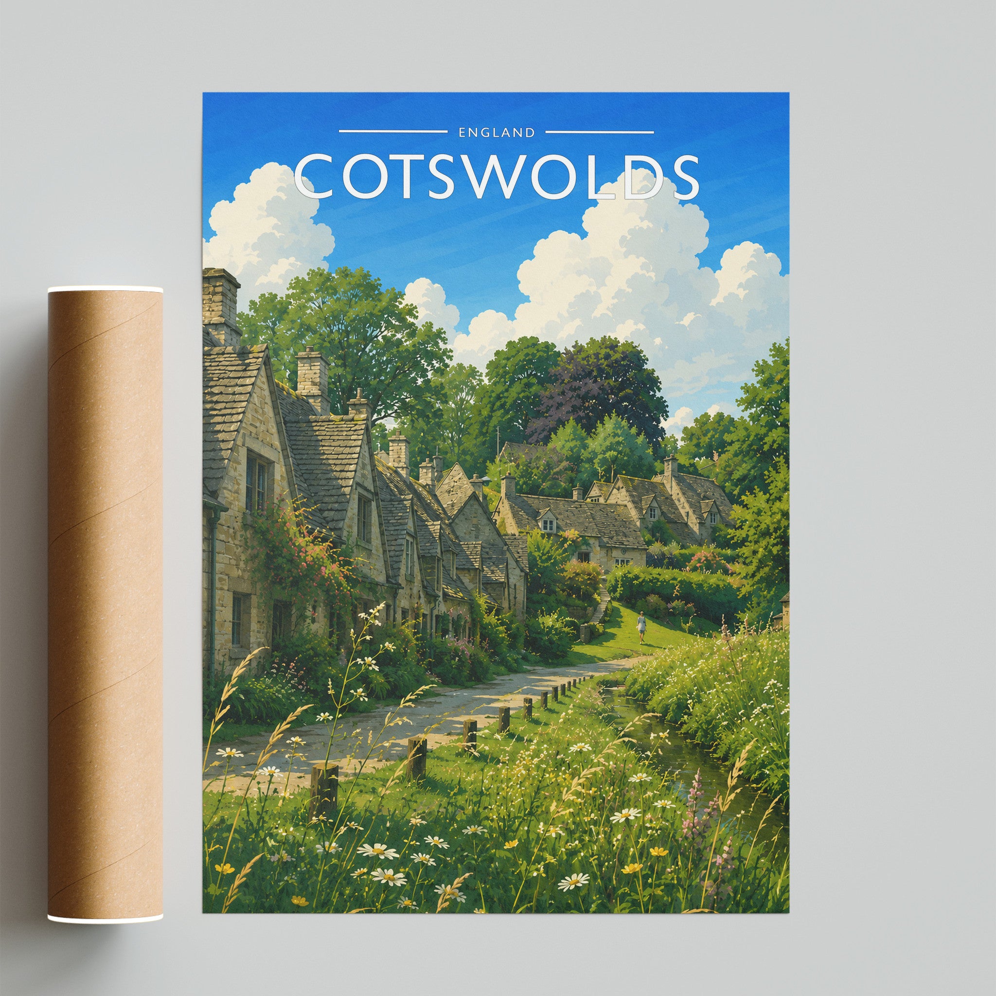 Cotswolds #3 Travel Poster - fine art print with shipping tube