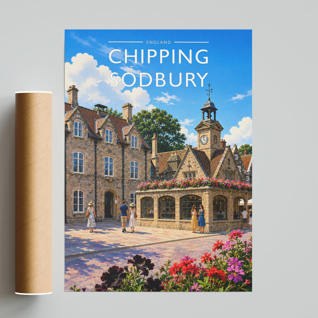 Chipping Sodbury Travel Poster - fine art print with shipping tube