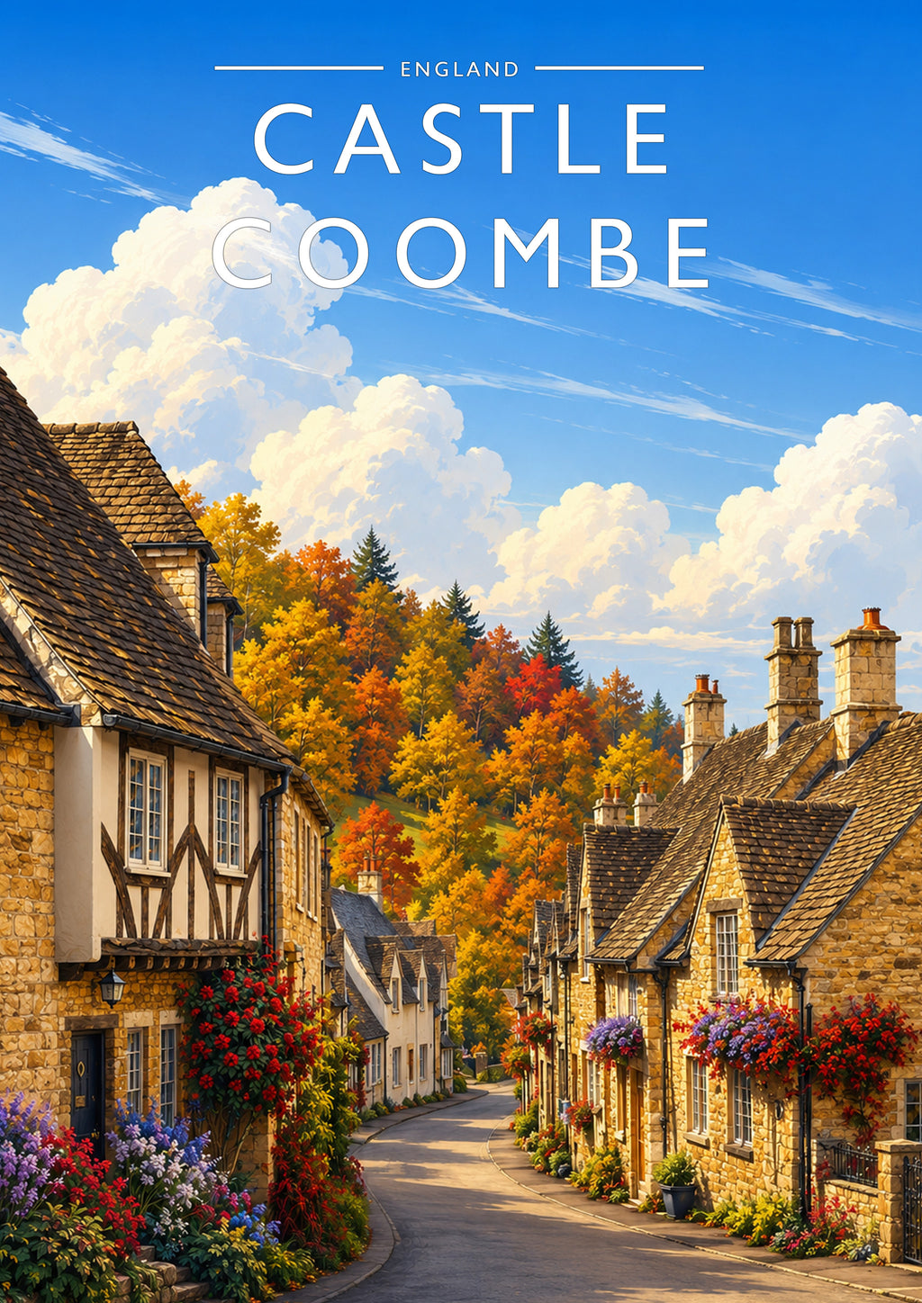 Castle Combe Travel Poster - A4 travel poster print