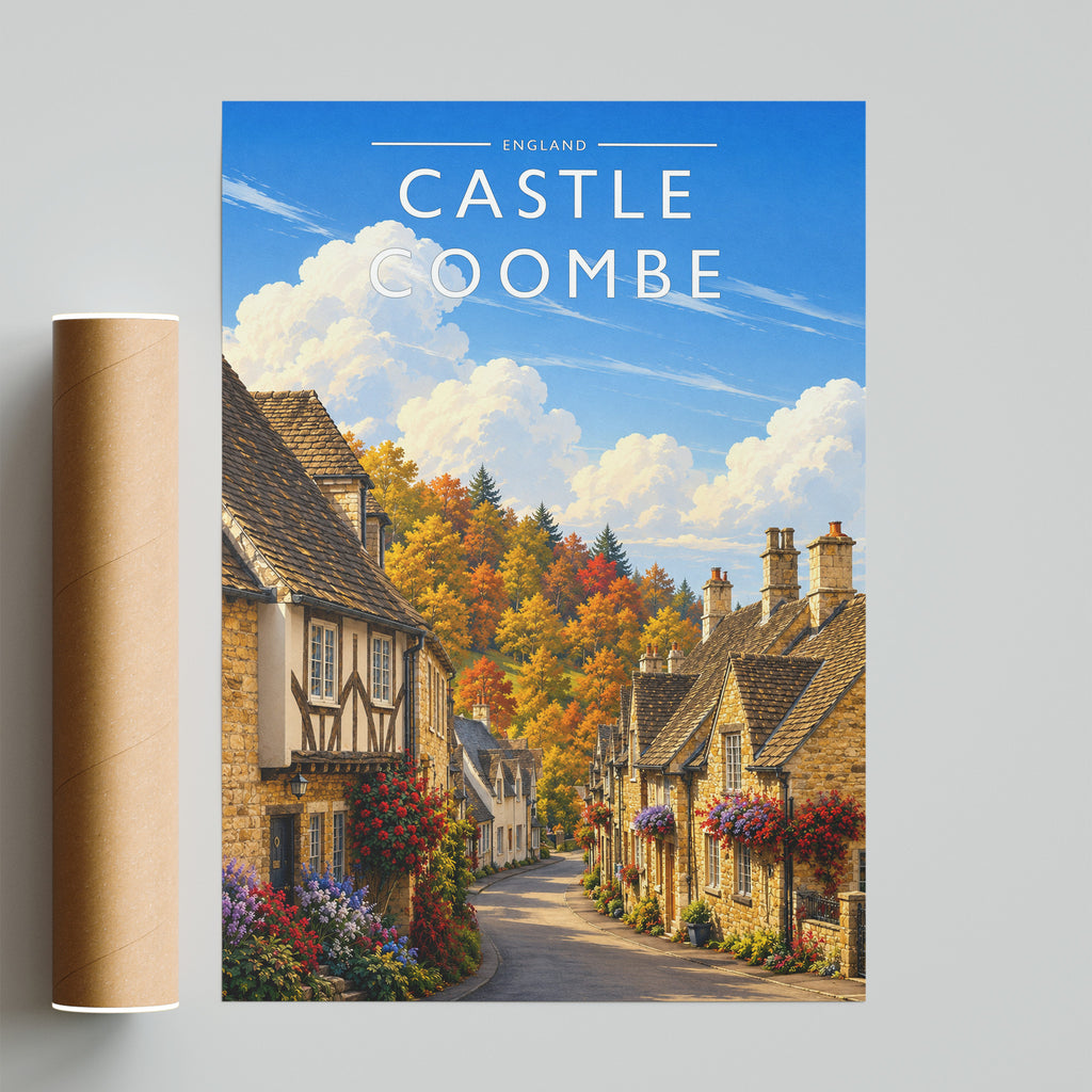 Castle Combe Travel Poster - fine art print with shipping tube