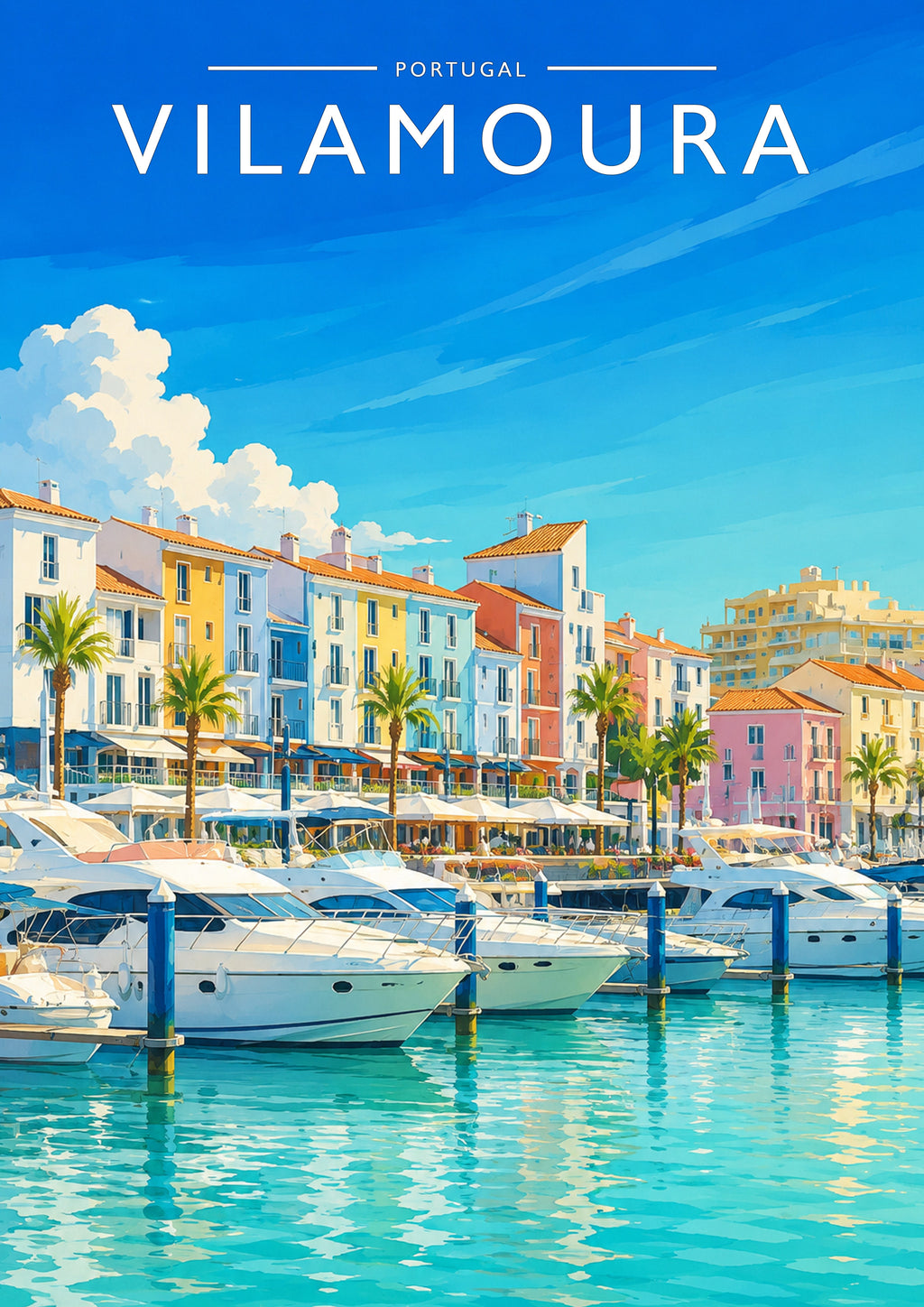 Vilamoura Travel Poster - A4 travel poster print