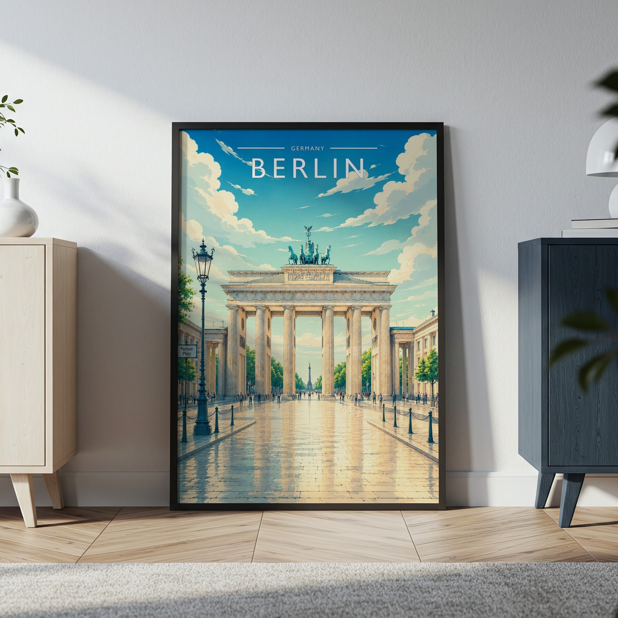 Berlin #2 Travel Poster in a black frame