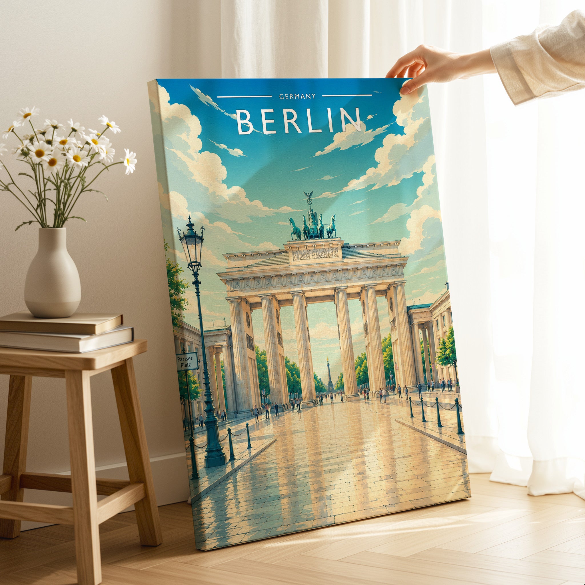 Berlin #2 Travel Poster as a gallery-wrapped canvas