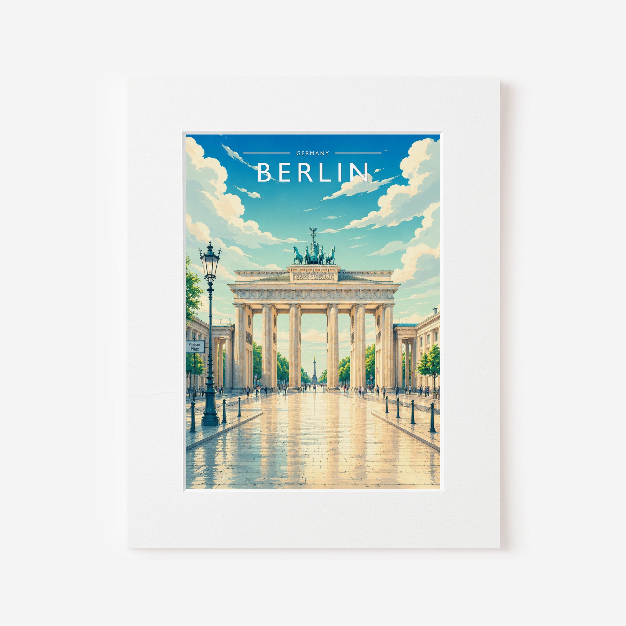 Berlin #2 Travel Poster in a white mount