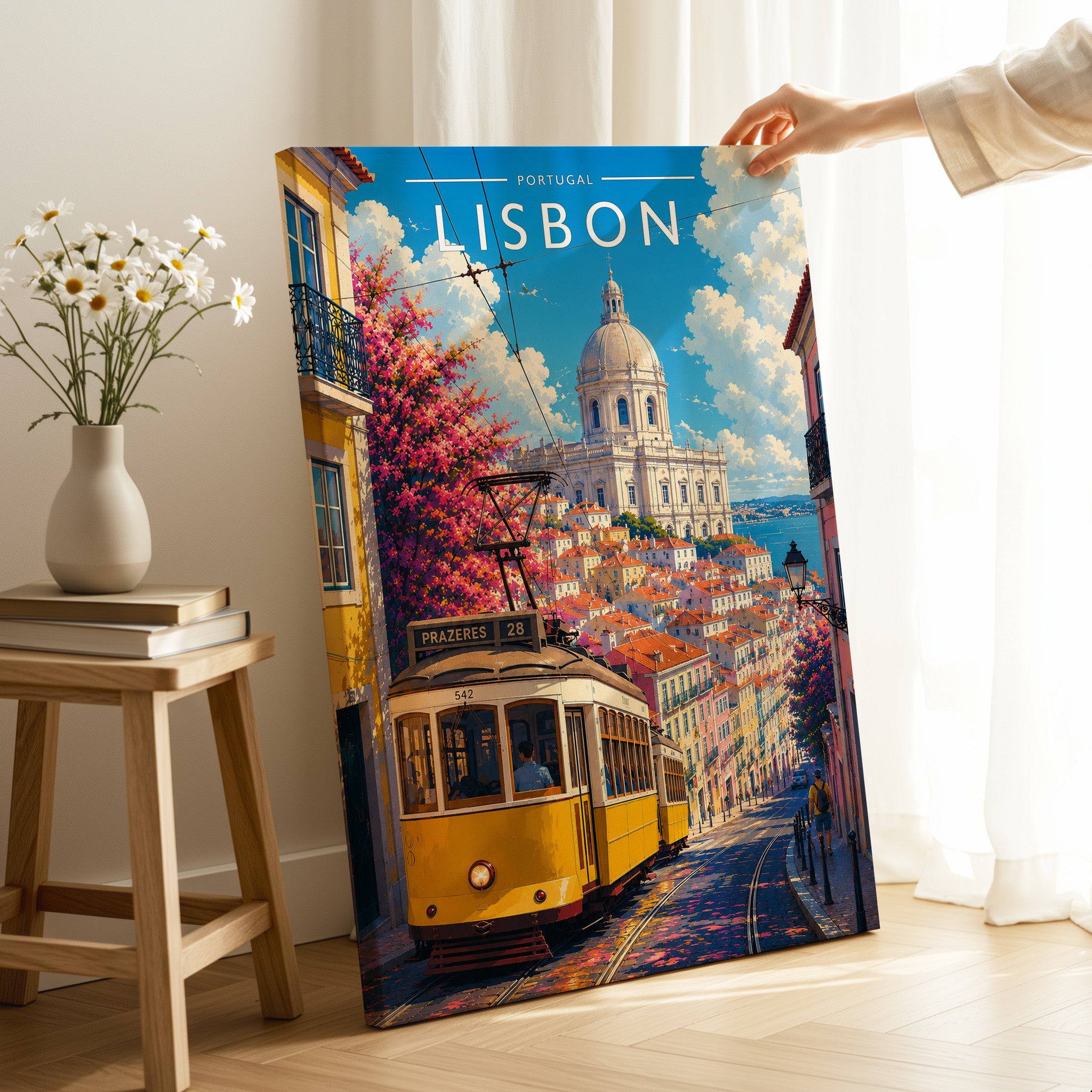 Lisbon #3 Travel Poster as a gallery-wrapped canvas