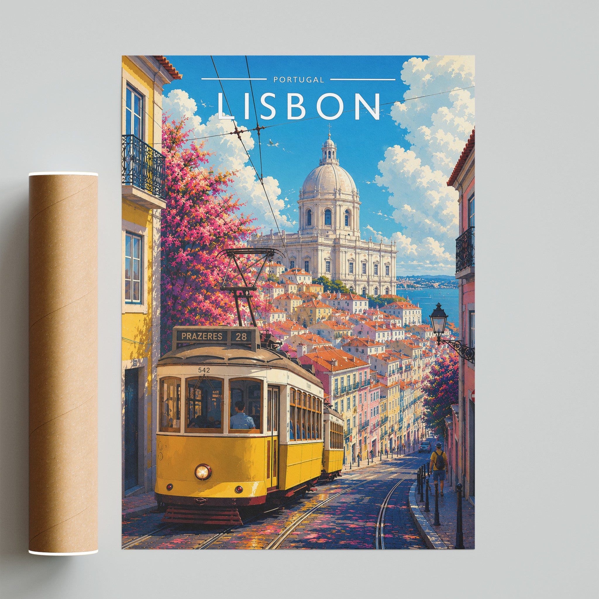 Lisbon #3 Travel Poster - fine art print with shipping tube