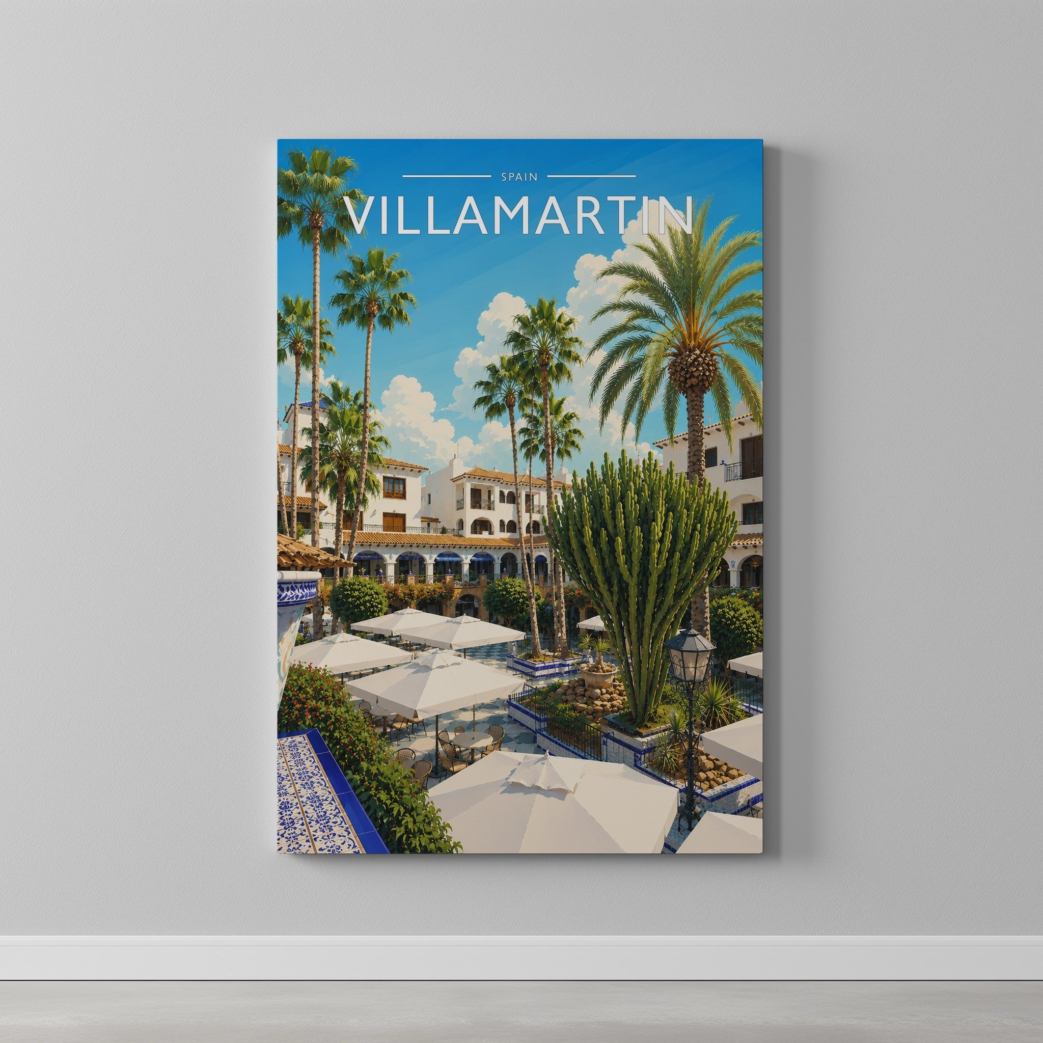 Villamartin #2 Travel Poster as a gallery-wrapped canvas on a plain wall