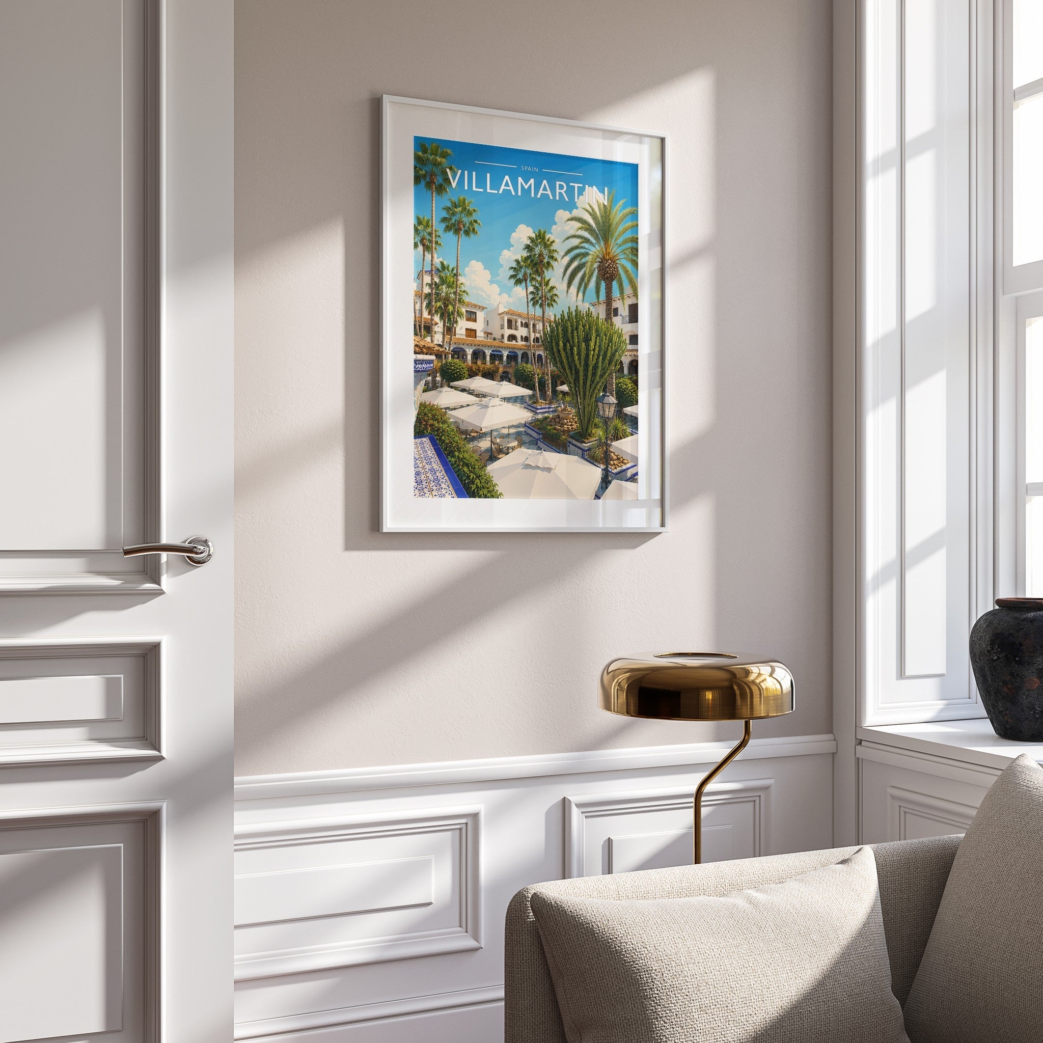 Villamartin #2 Travel Poster mounted in a white frame