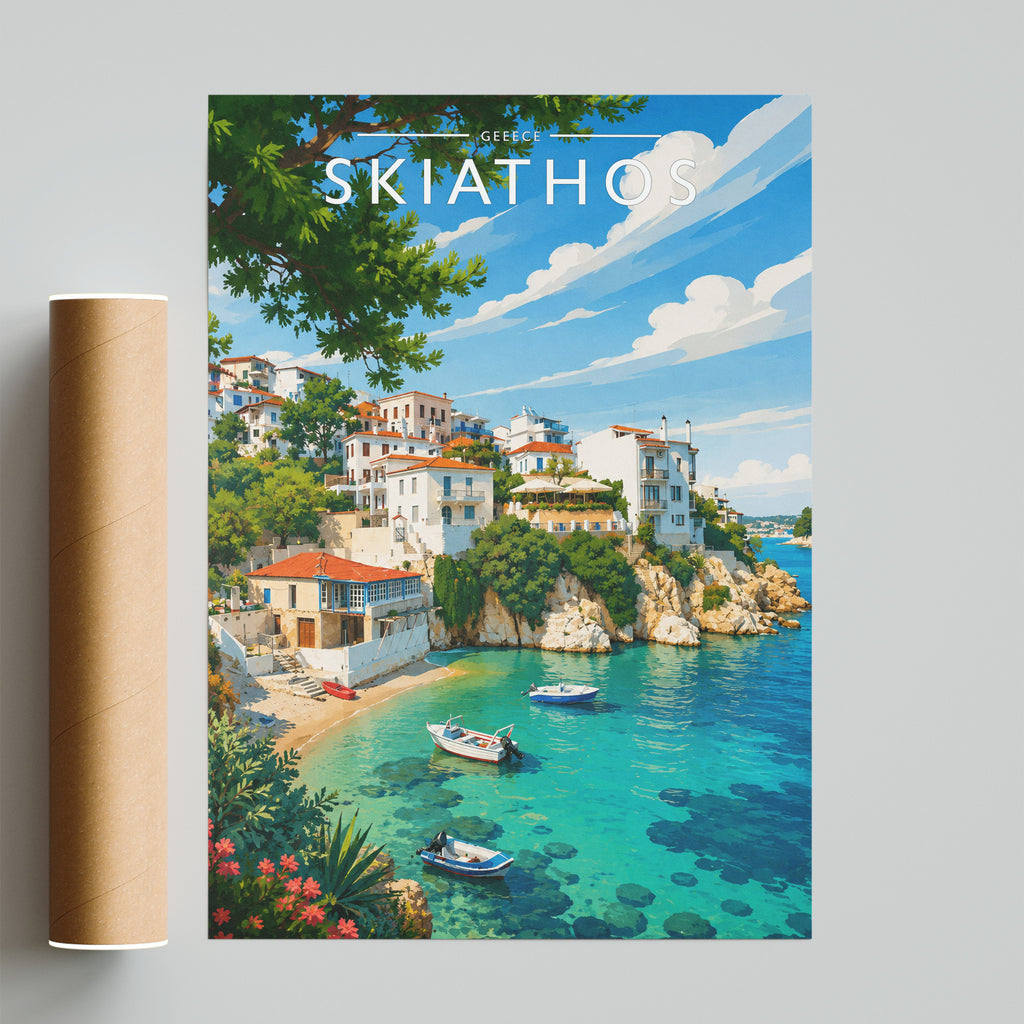 Skiathos #5 Travel Poster - fine art print with shipping tube