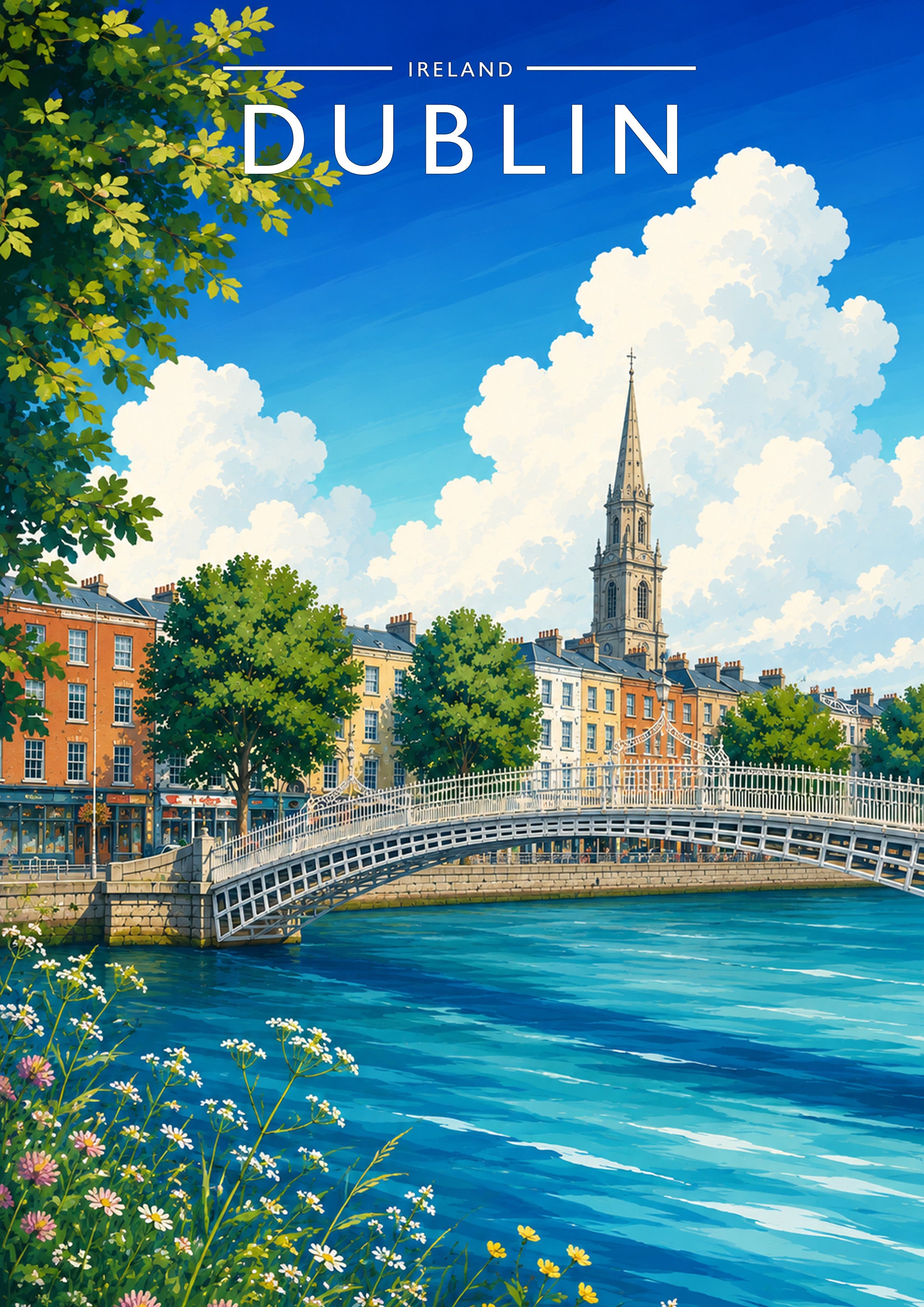 Dublin #5 Travel Poster - A4 travel poster print