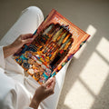 Marrakesh Travel Poster - A4 print held in hand