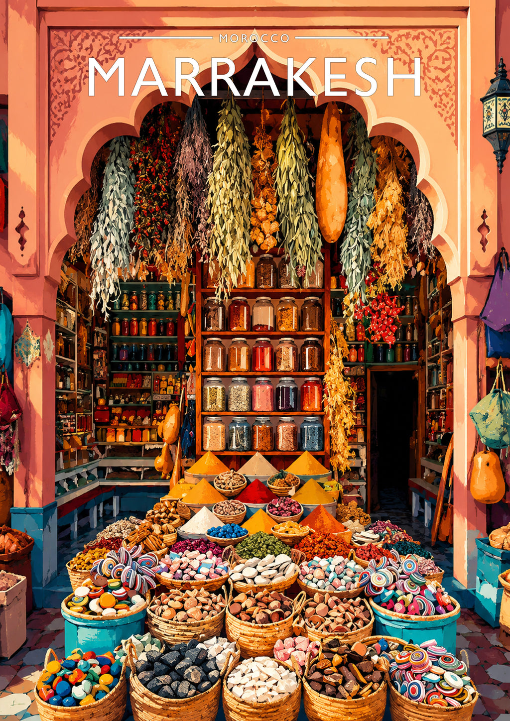 Marrakesh Travel Poster - A4 travel poster print