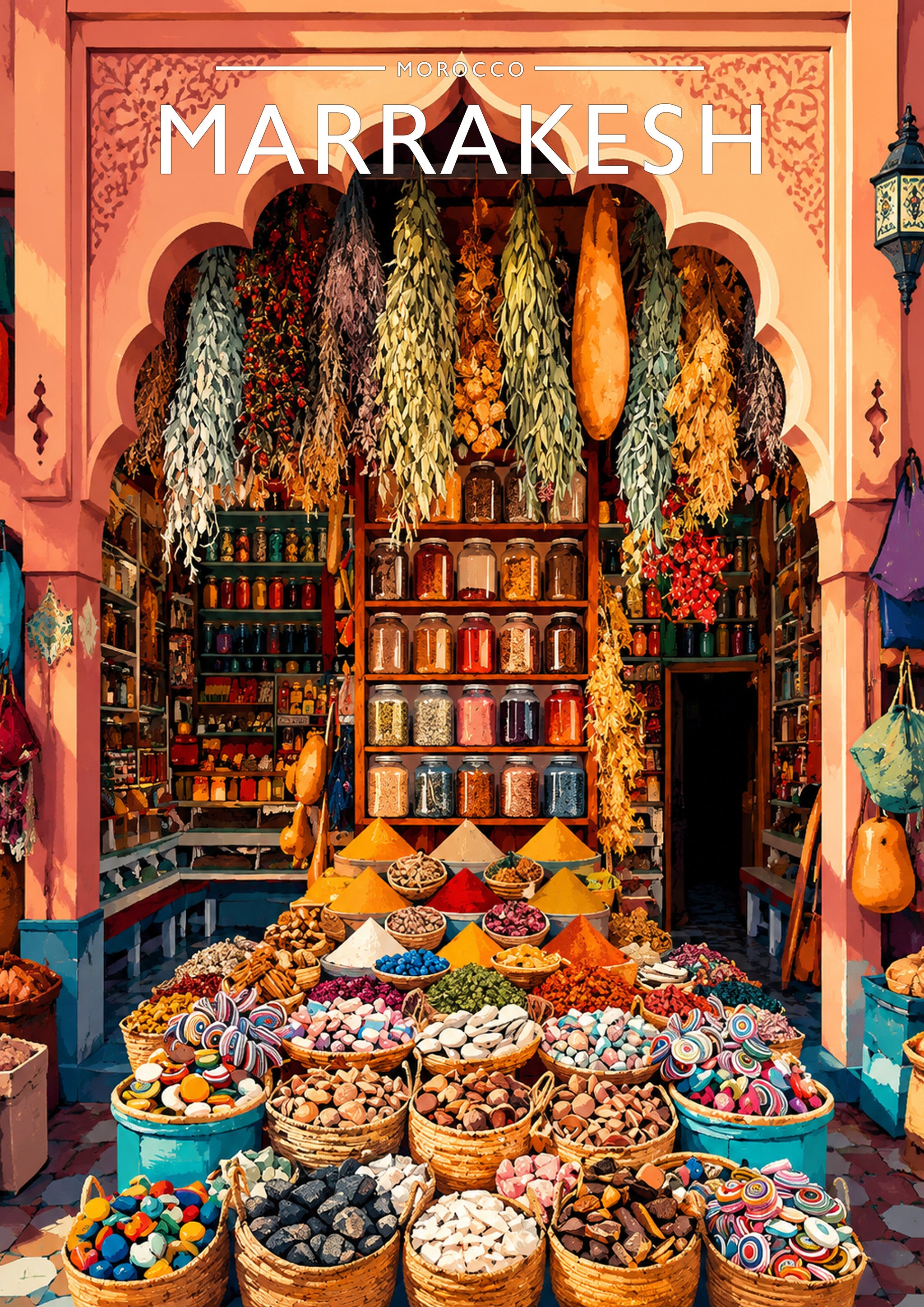 Marrakesh Travel Poster - A4 travel poster print