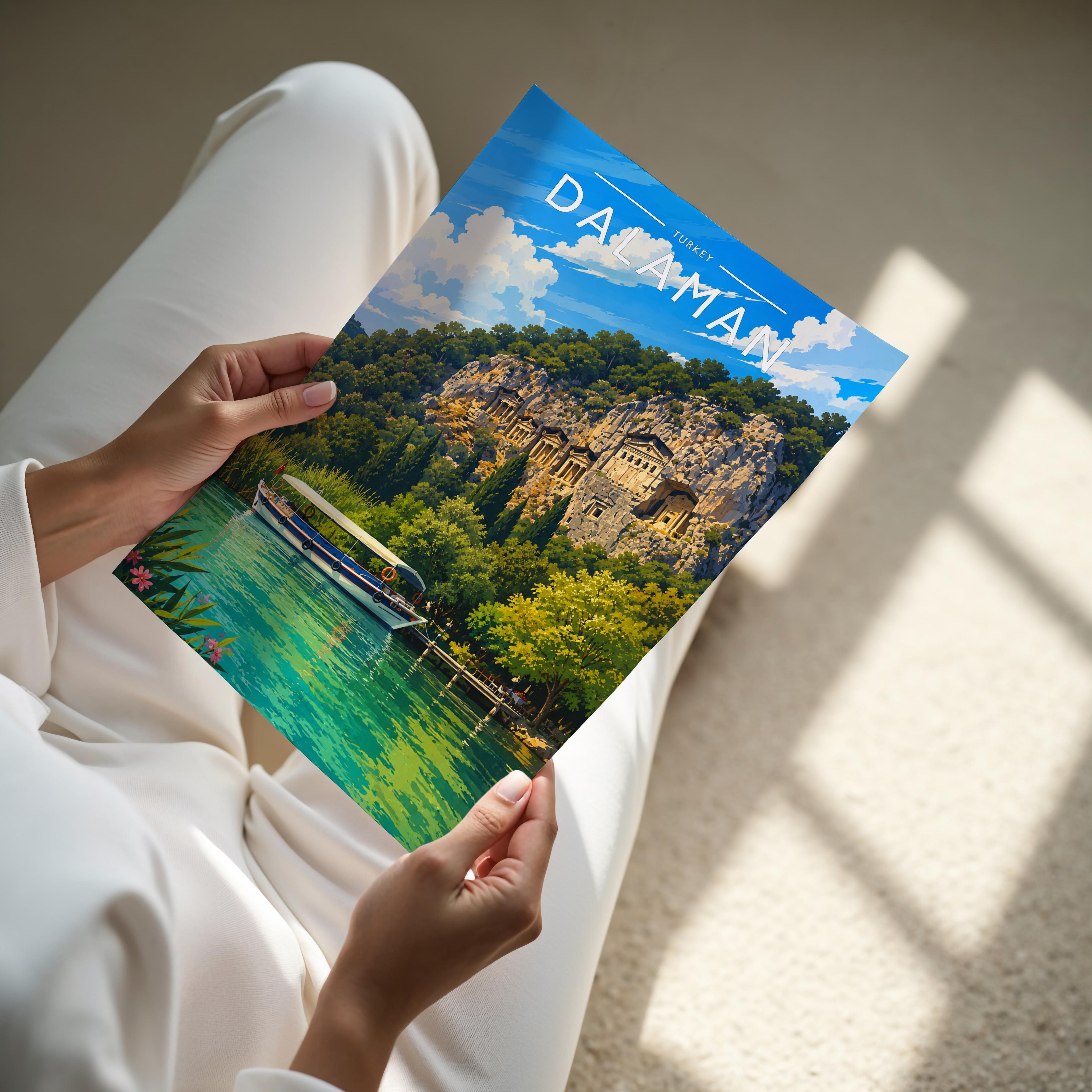Dalaman #3 Travel Poster - A4 print held in hand