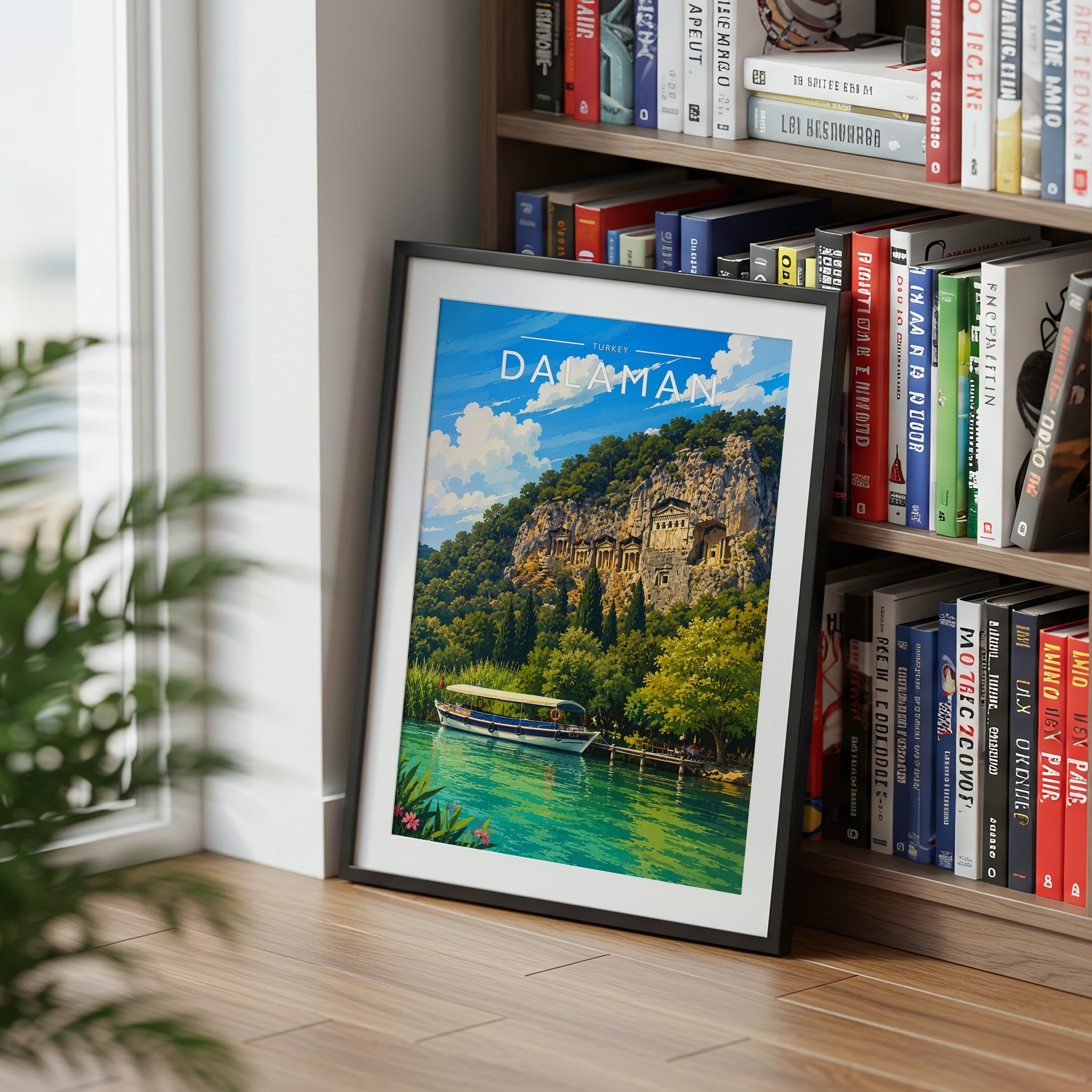 Dalaman #3 Travel Poster mounted in a black frame