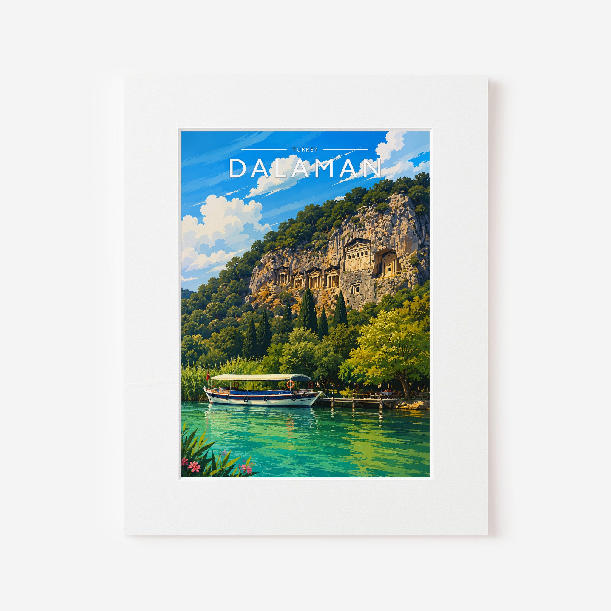 Dalaman #3 Travel Poster in a white mount