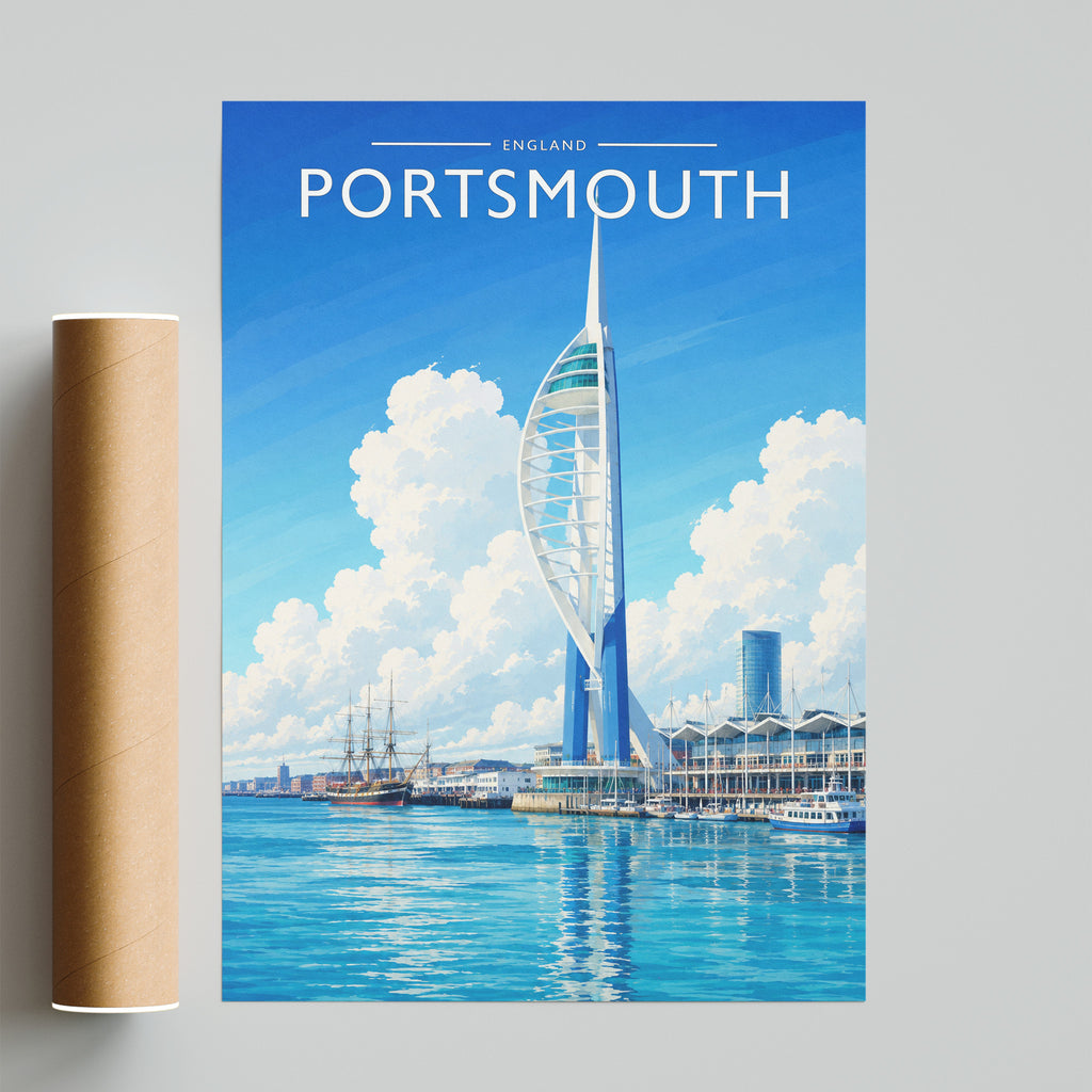 Portsmouth Travel Poster - fine art print with shipping tube