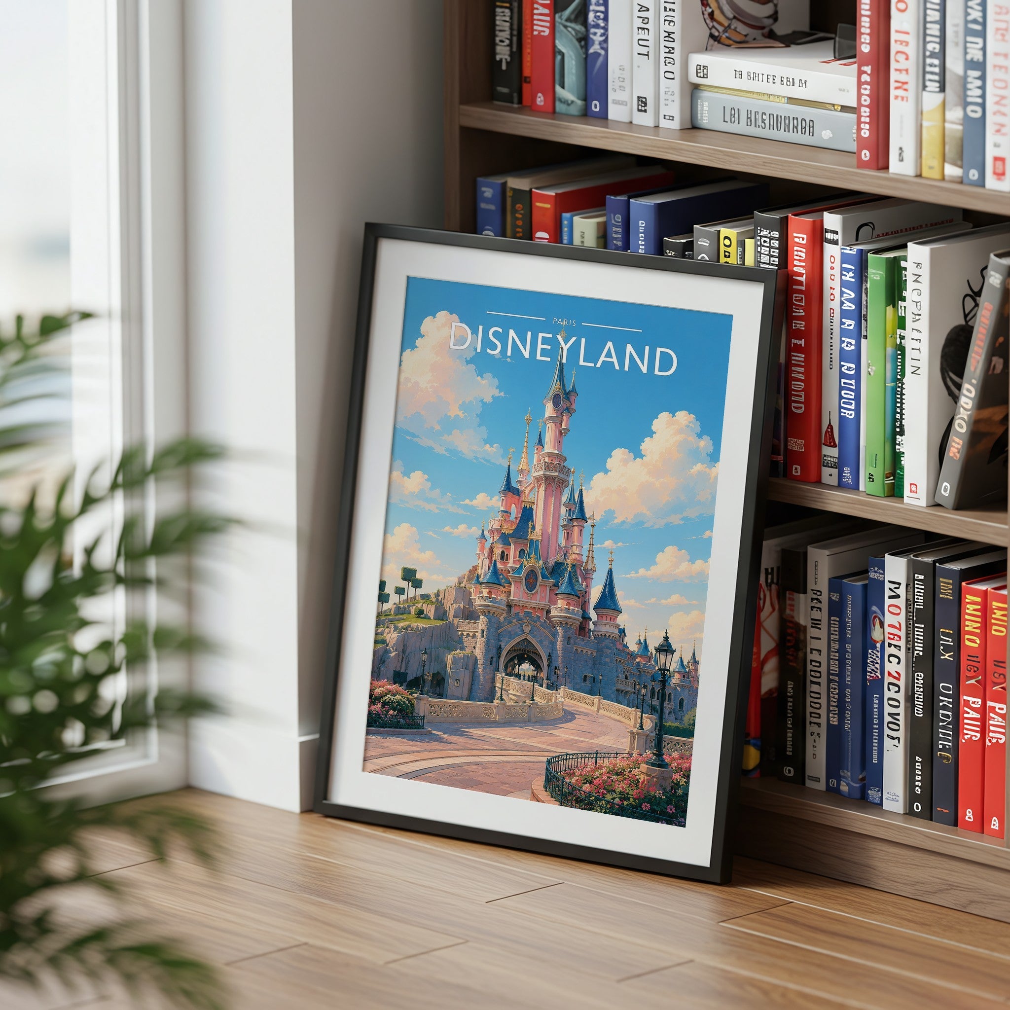 Paris #6 Travel Poster mounted in a black frame