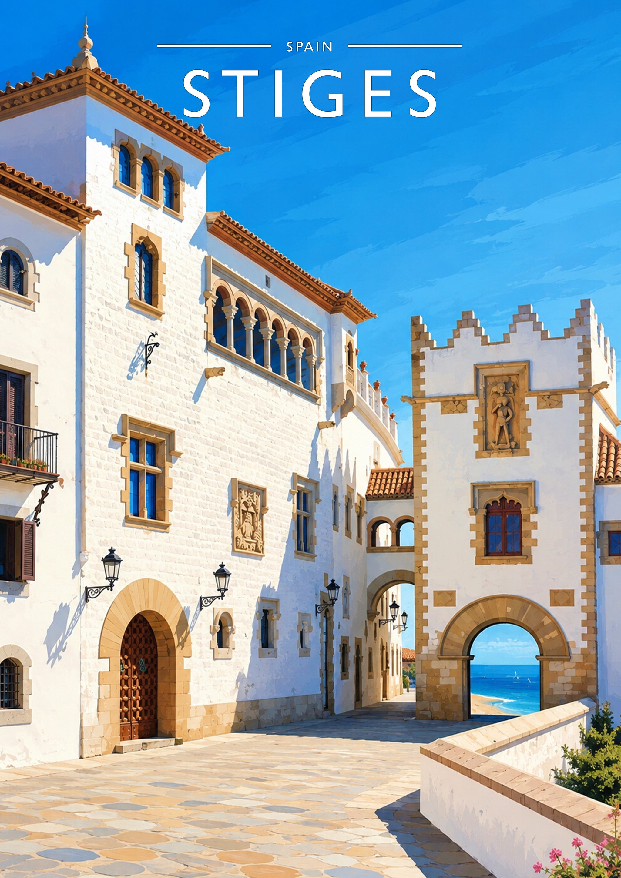 Sitges #2 Travel Poster - A4 travel poster print