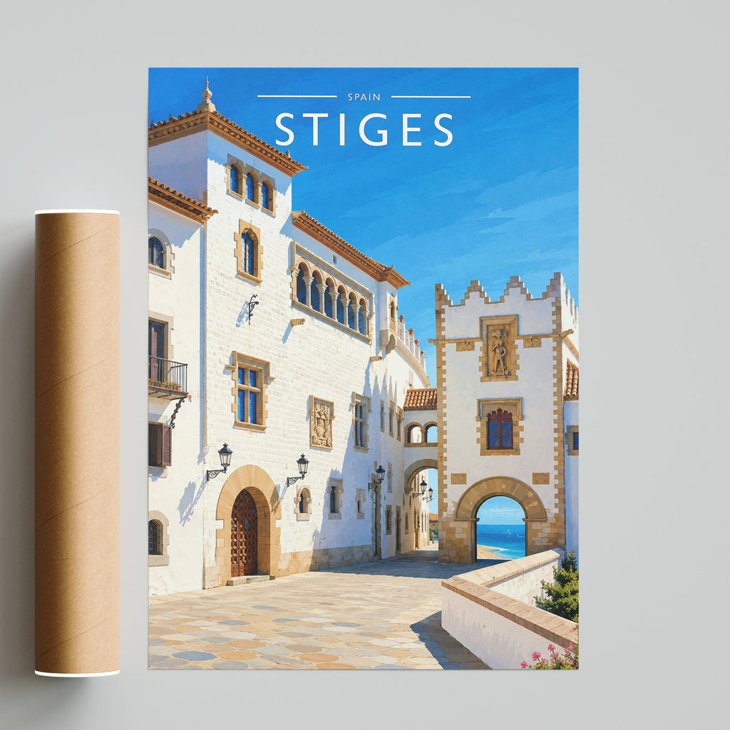 Sitges #2 Travel Poster - fine art print with shipping tube