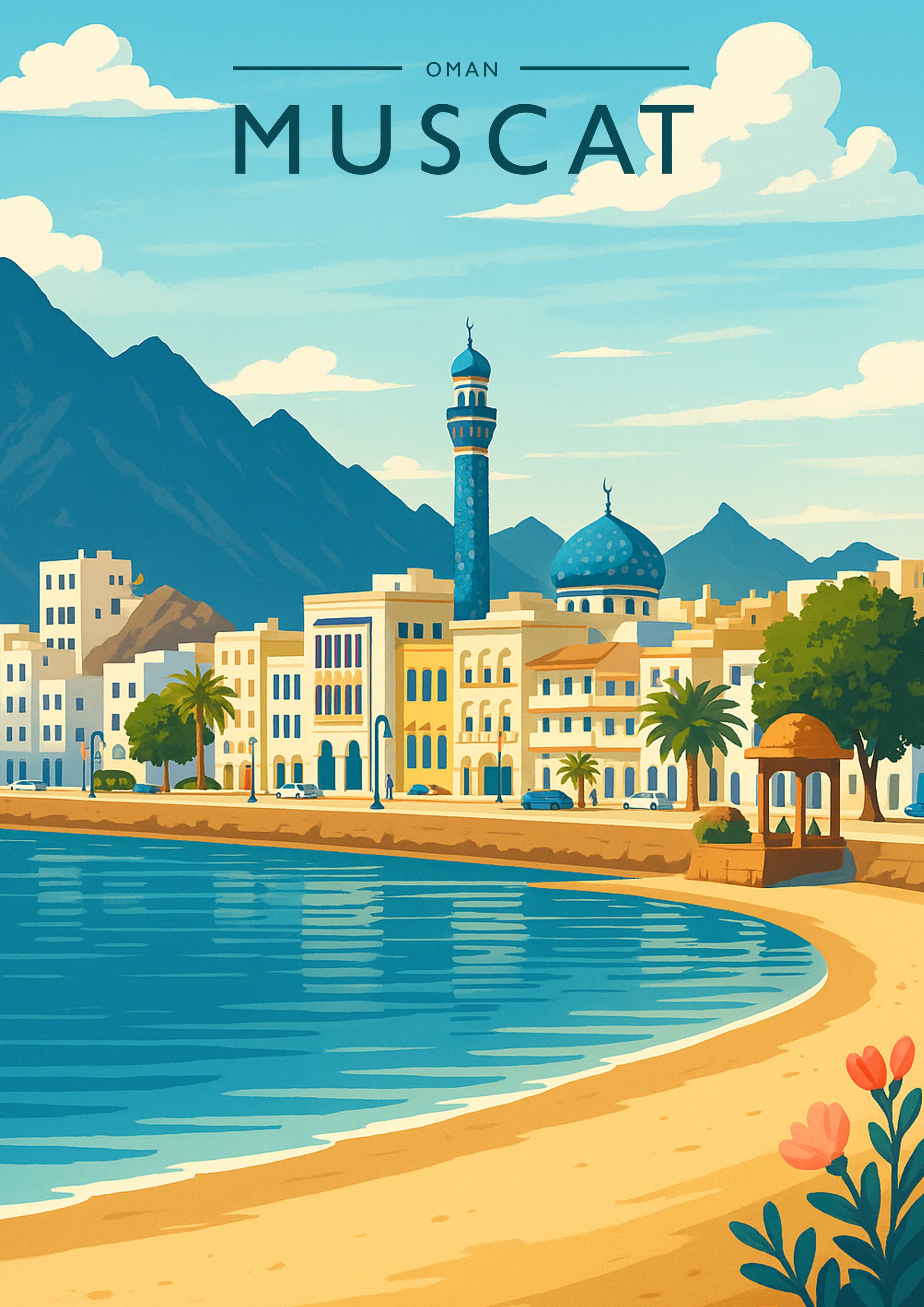 Muscat Travel Poster - A4 travel poster print