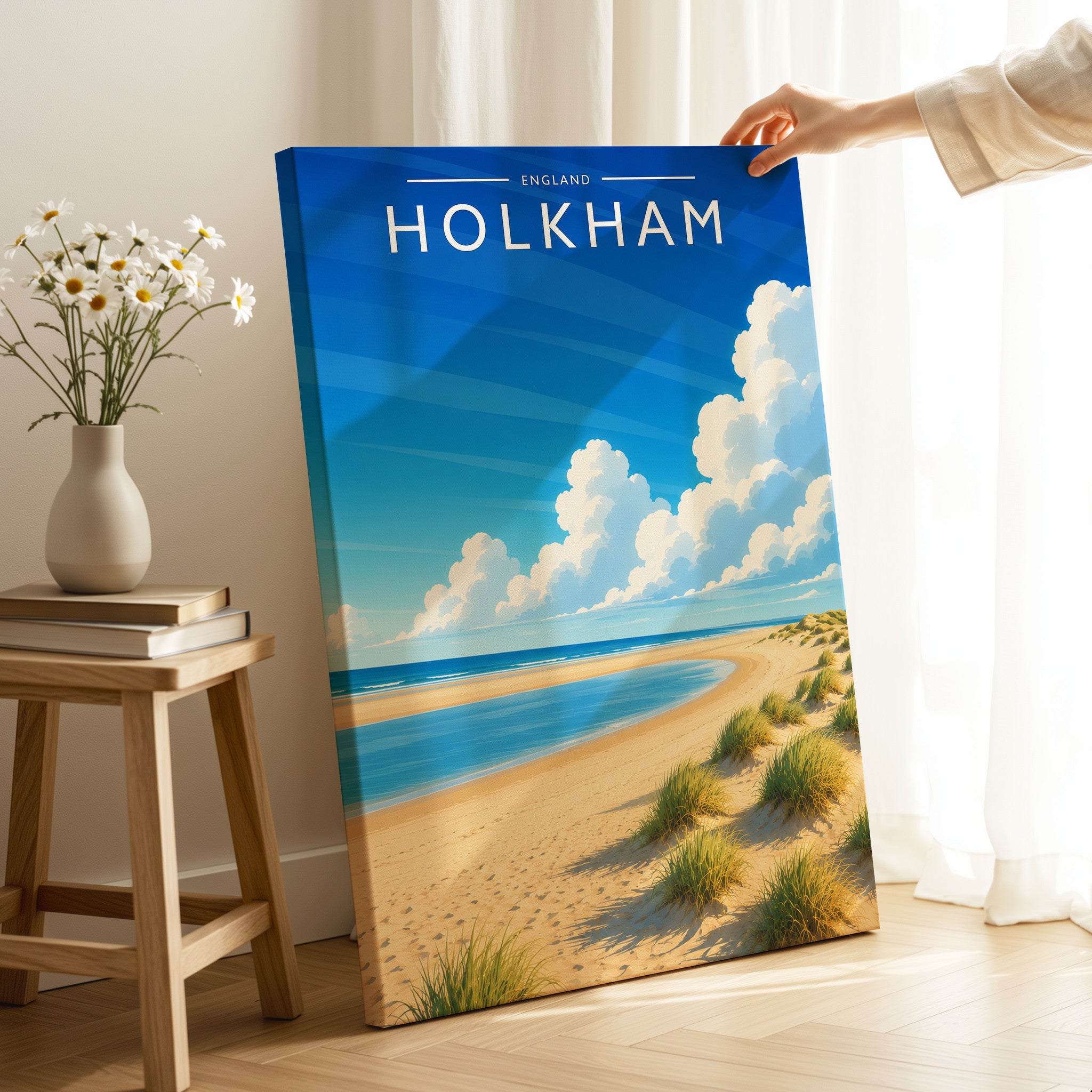 Holkham Travel Poster as a gallery-wrapped canvas