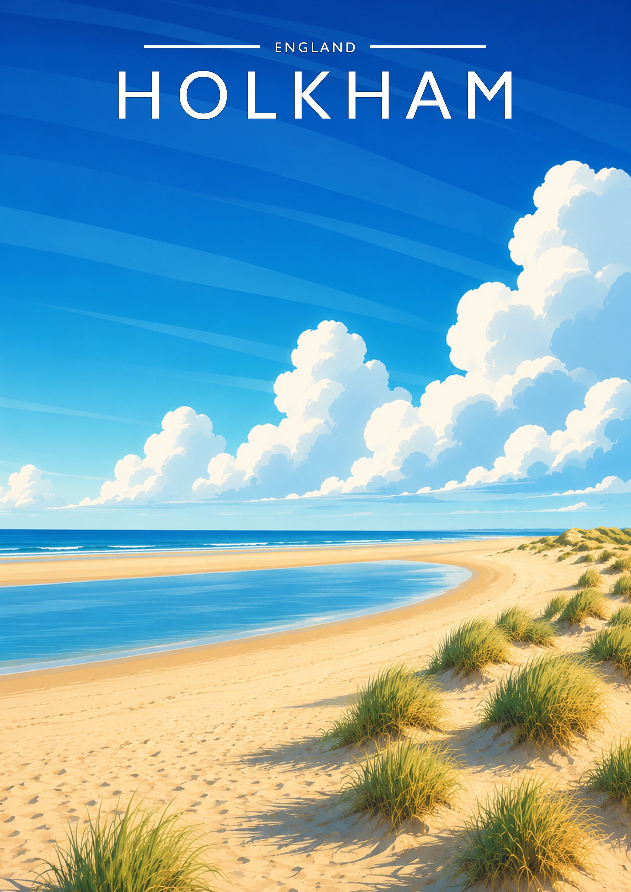 Holkham Travel Poster - A4 travel poster print