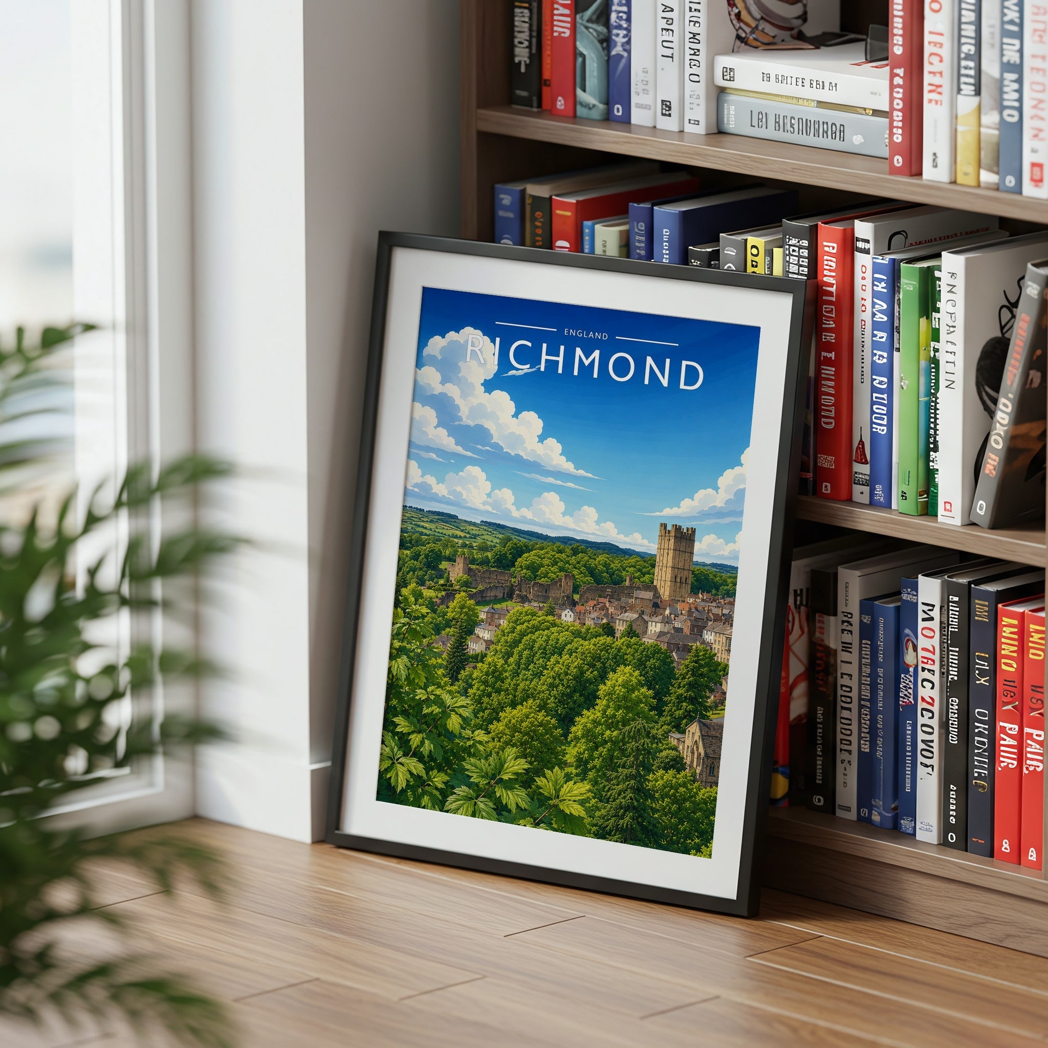Richmond Travel Poster mounted in a black frame