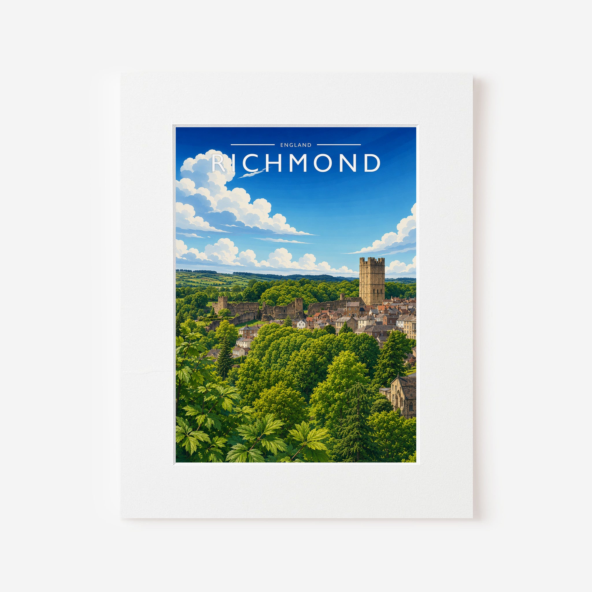 Richmond Travel Poster in a white mount