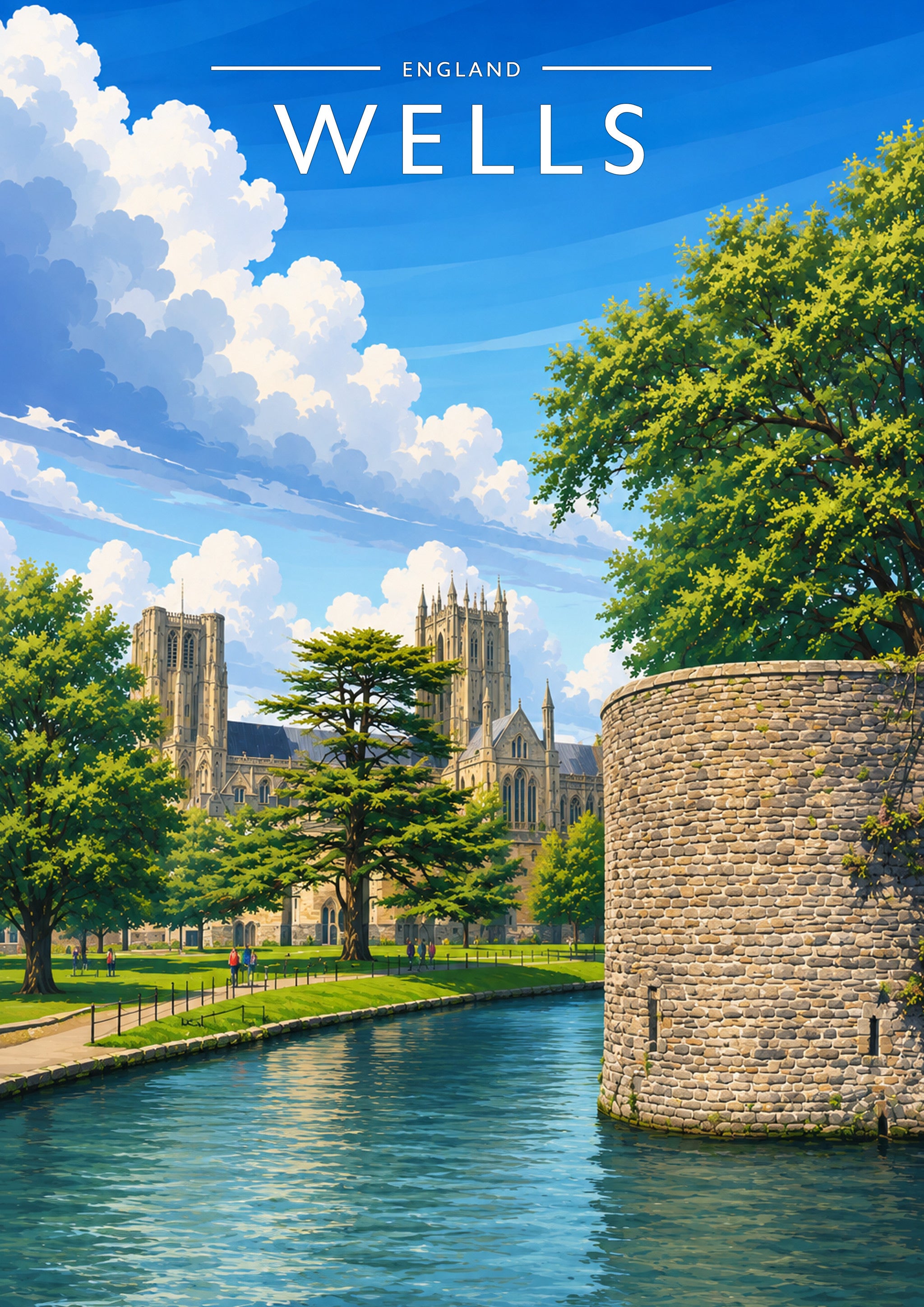 Wells #2 Travel Poster - A4 travel poster print
