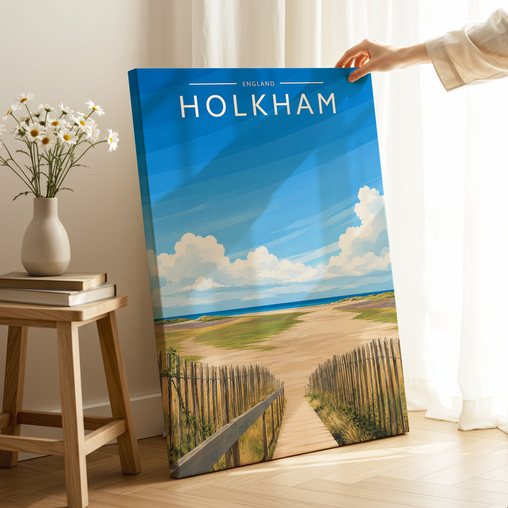 Holkham #2 Travel Poster as a gallery-wrapped canvas