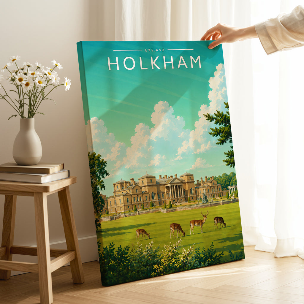 Holkham #3 Travel Poster as a gallery-wrapped canvas
